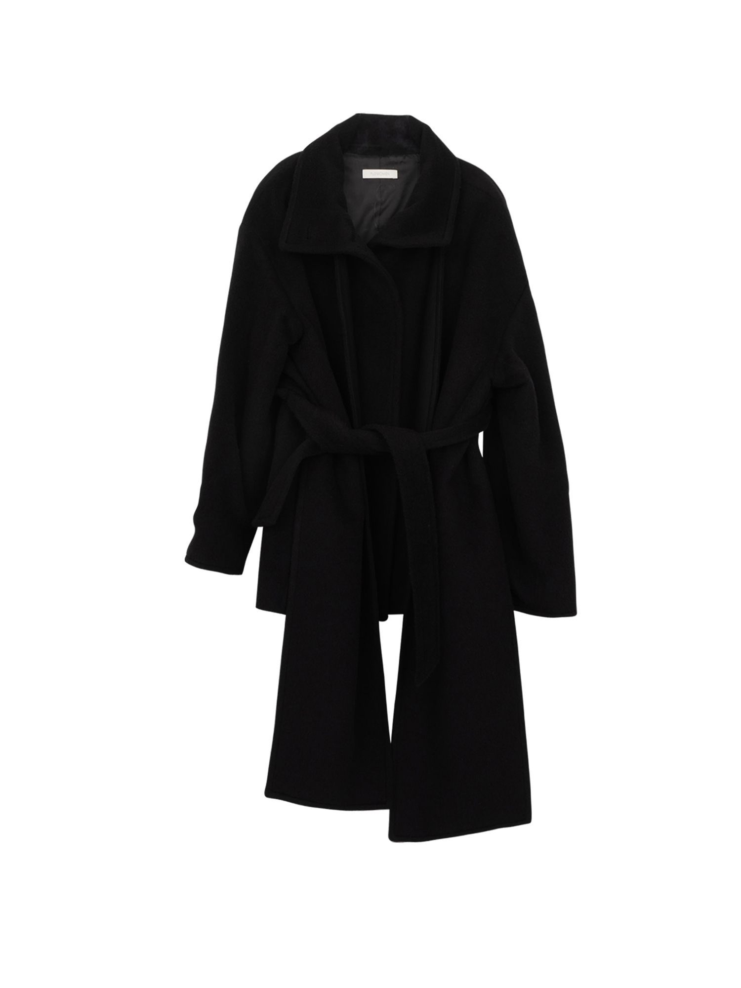 Shawl Cardigan Layered Coat - Black