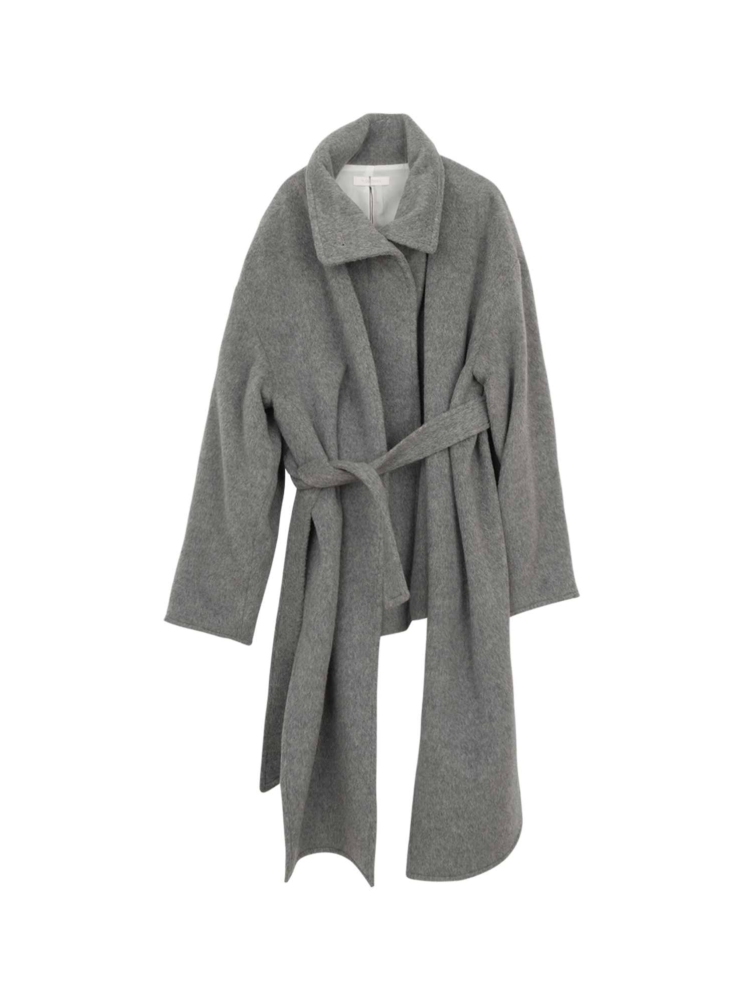 Shawl Cardigan Layered Coat - Melange Grey