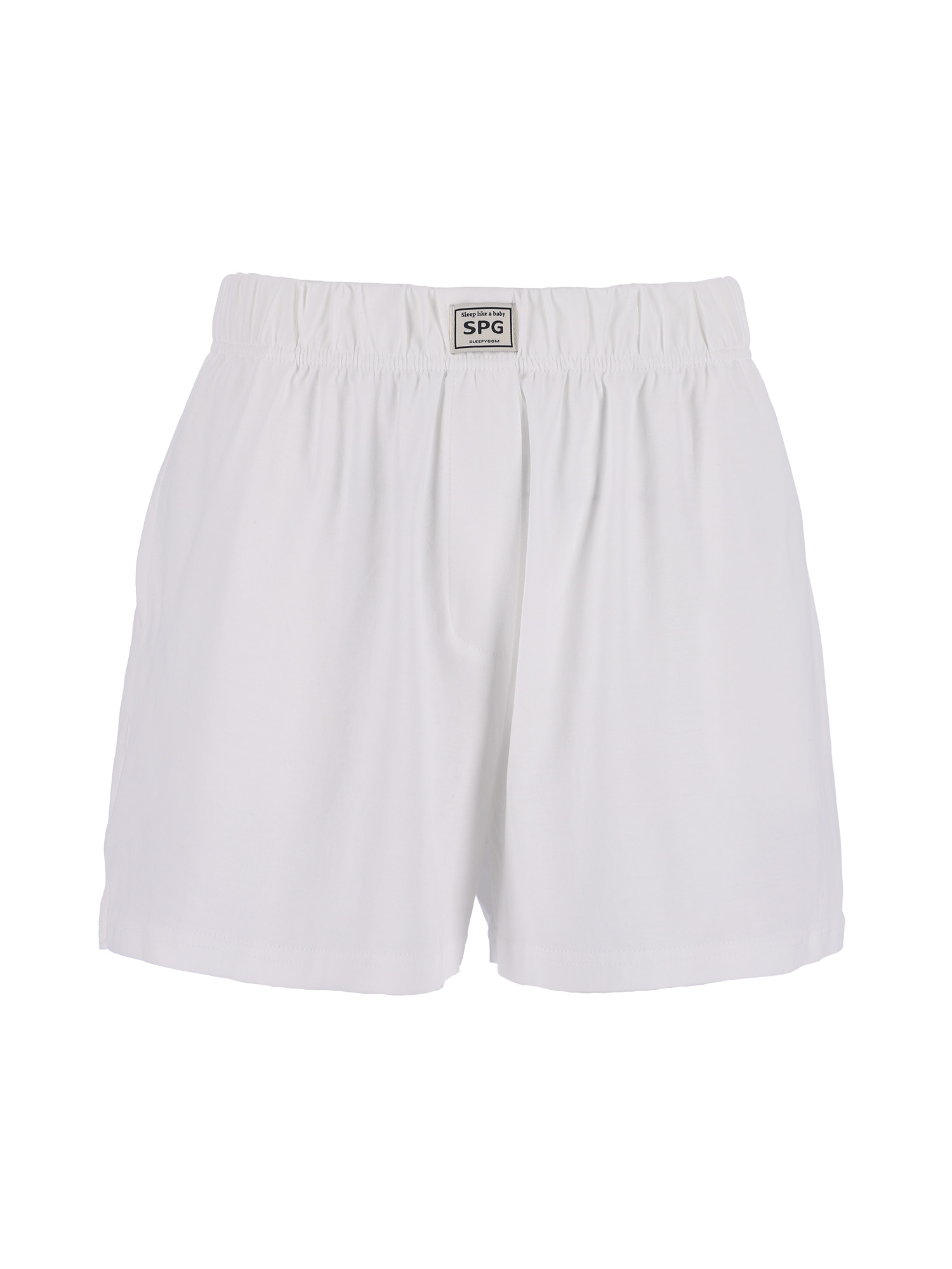 White Solid Short Pants - White