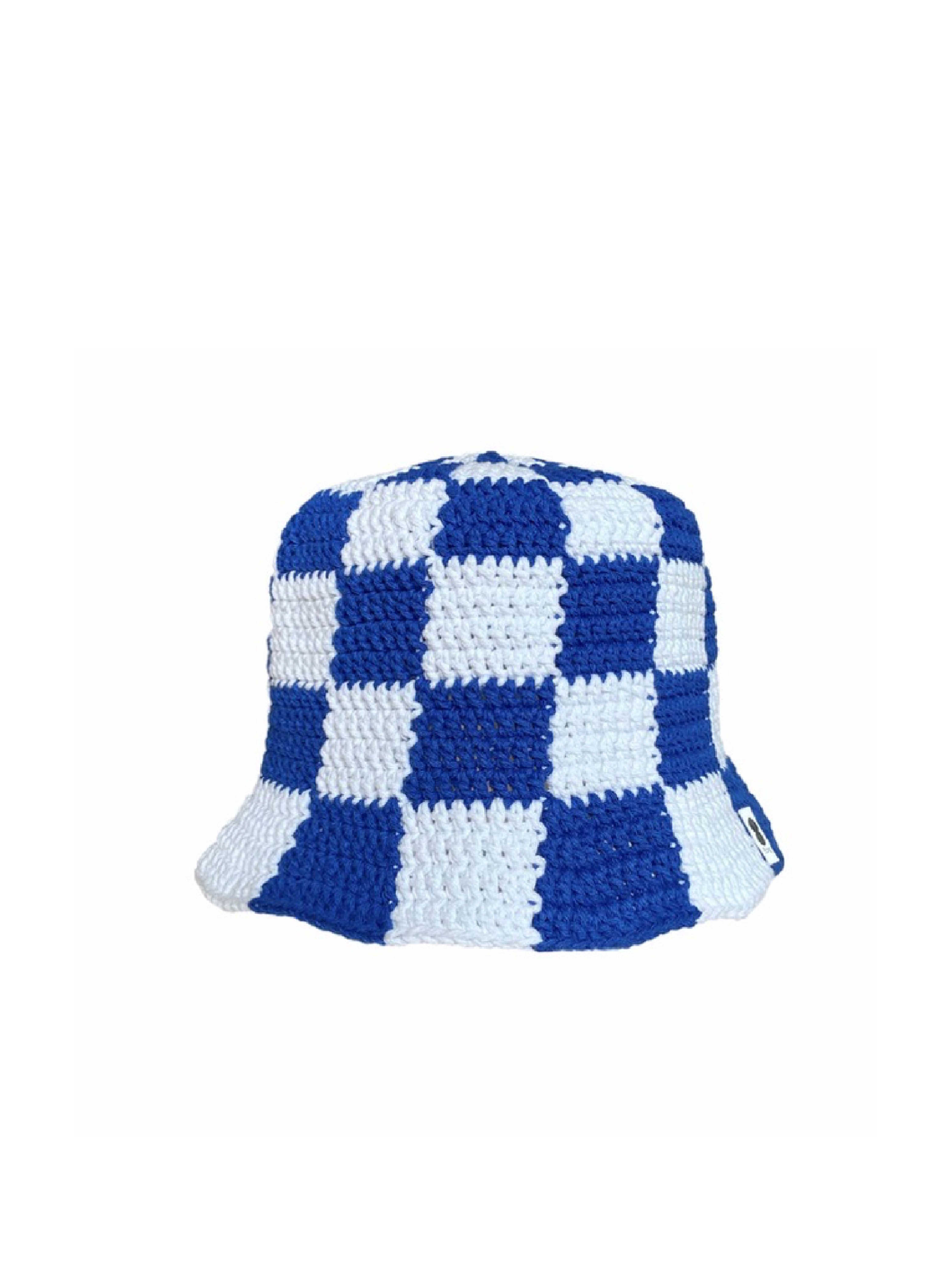 Checkerboard Hat - Blue