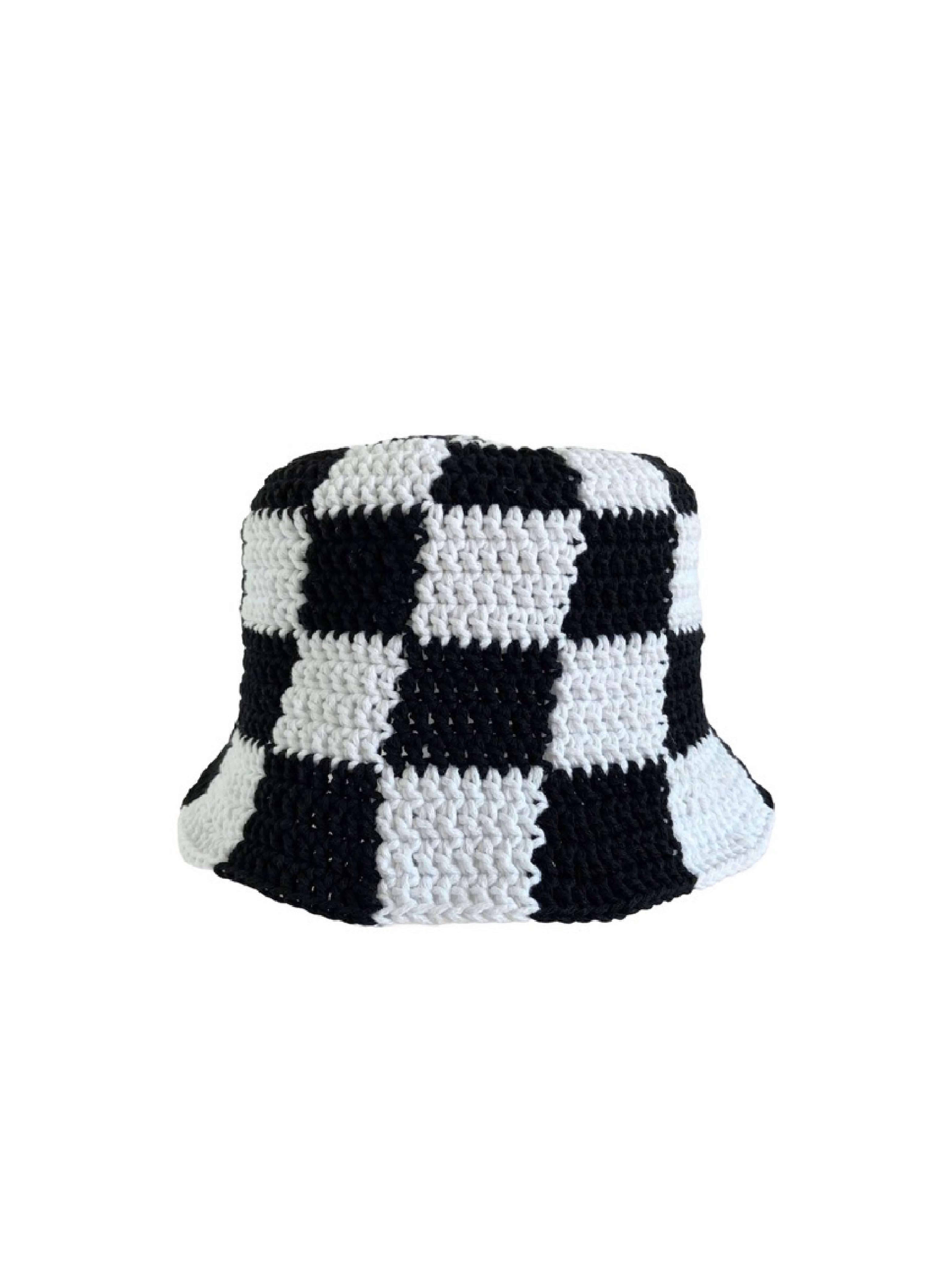 Checkerboard Hat - Black