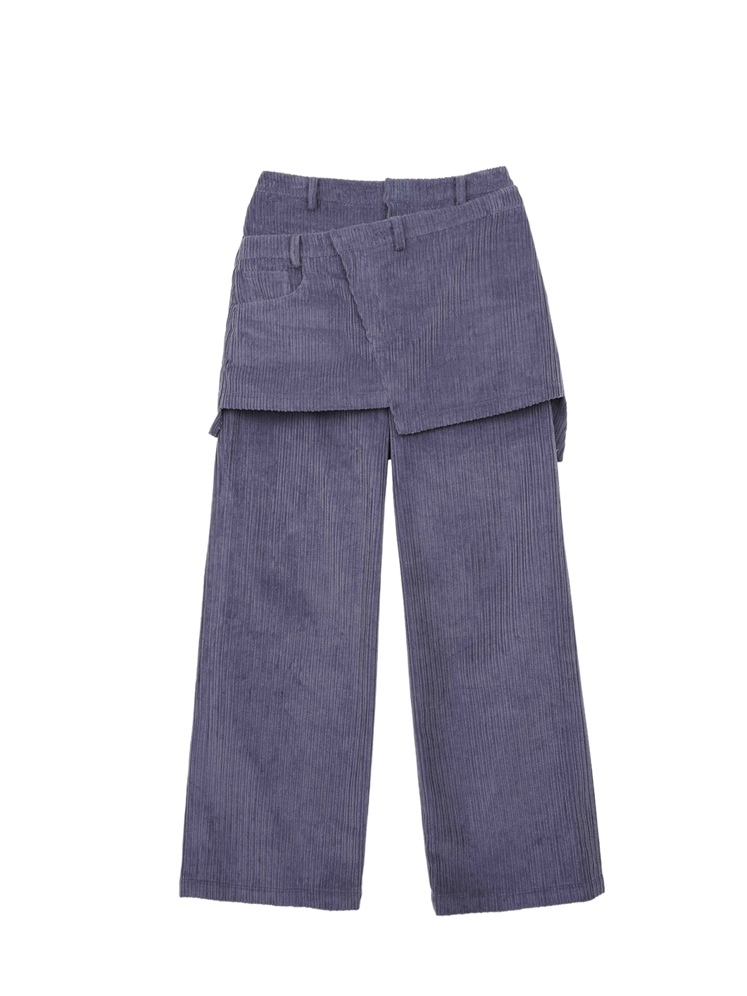 Double Layered Corduroy Pants - Iris Blue
