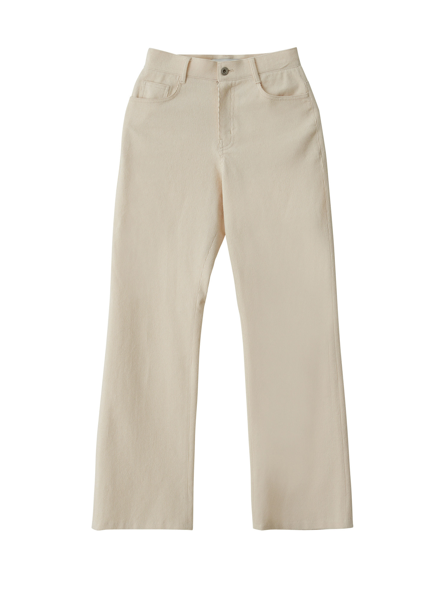 Straight Fit Corduroy Pants - Ivory