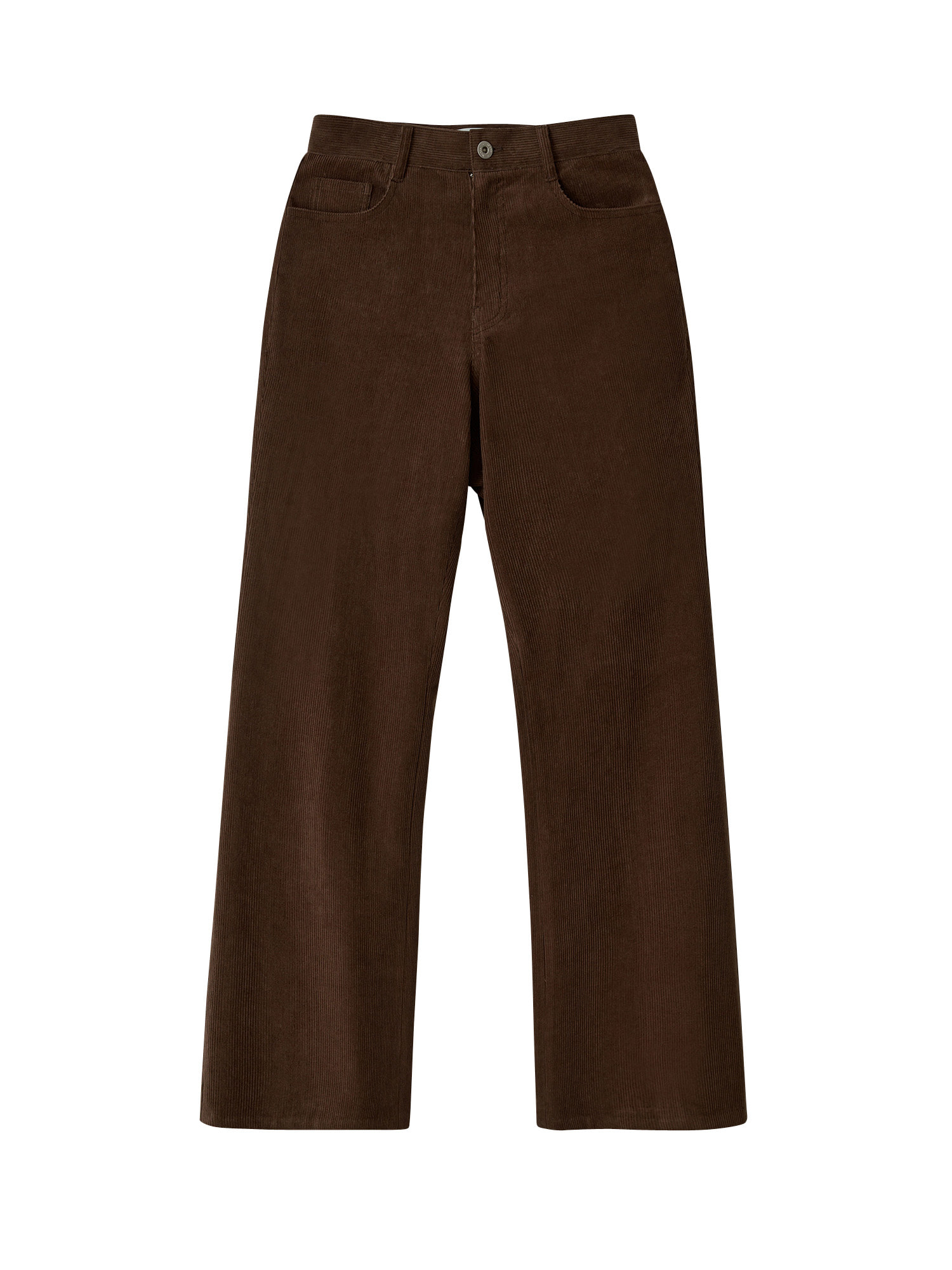 Straight Fit Corduroy Pants - Brown
