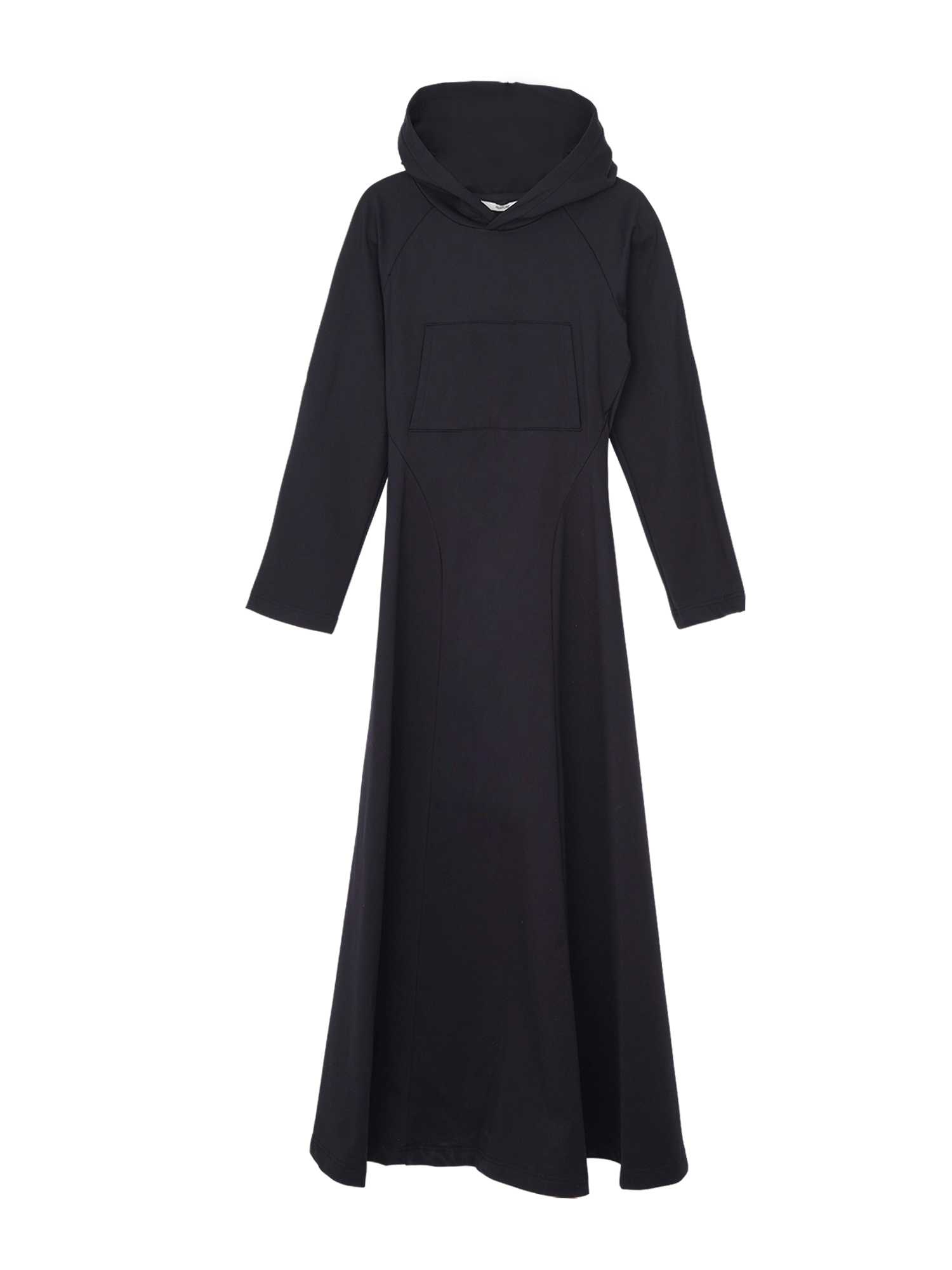 Panel Hood Jersey Dress - Black