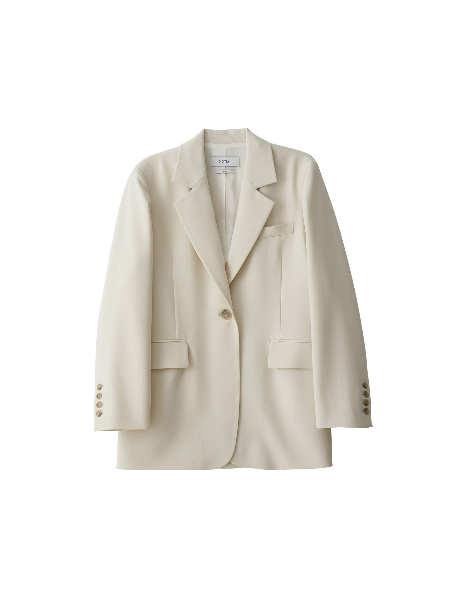 Classic Single One Button Jacket - Ivory