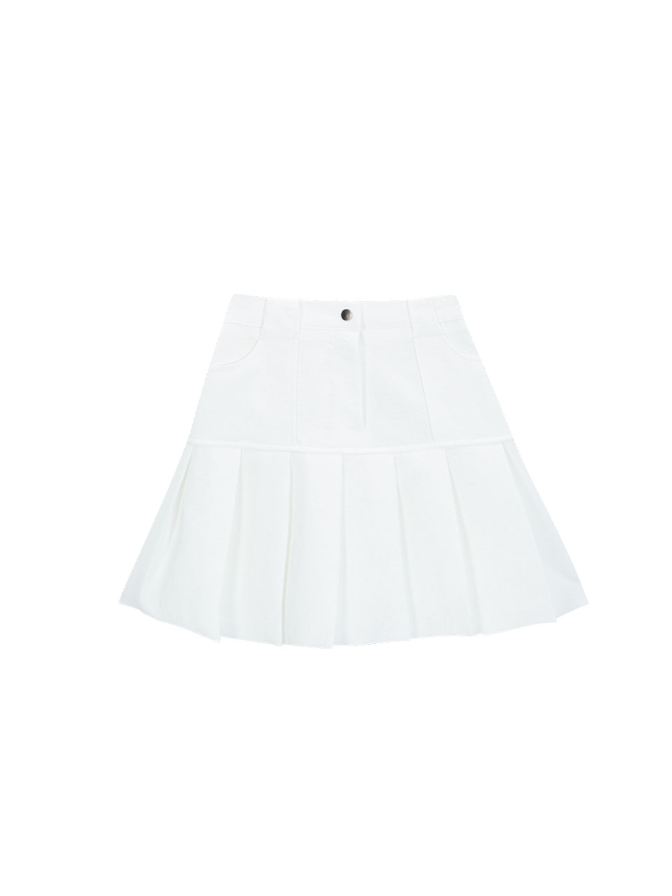 Jacquard Pleated Skirt - White