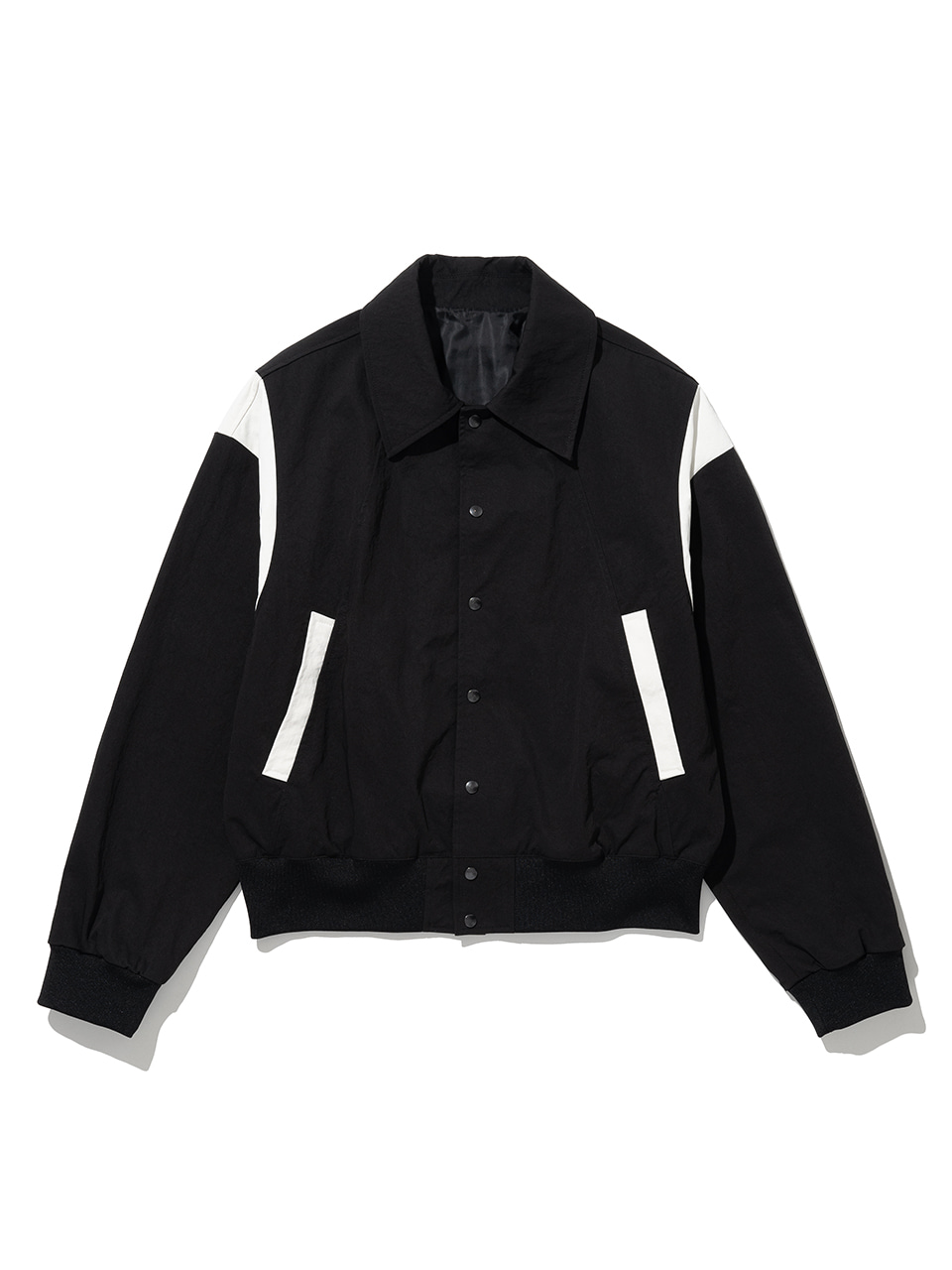 Nylon Varsity Jacket - Black