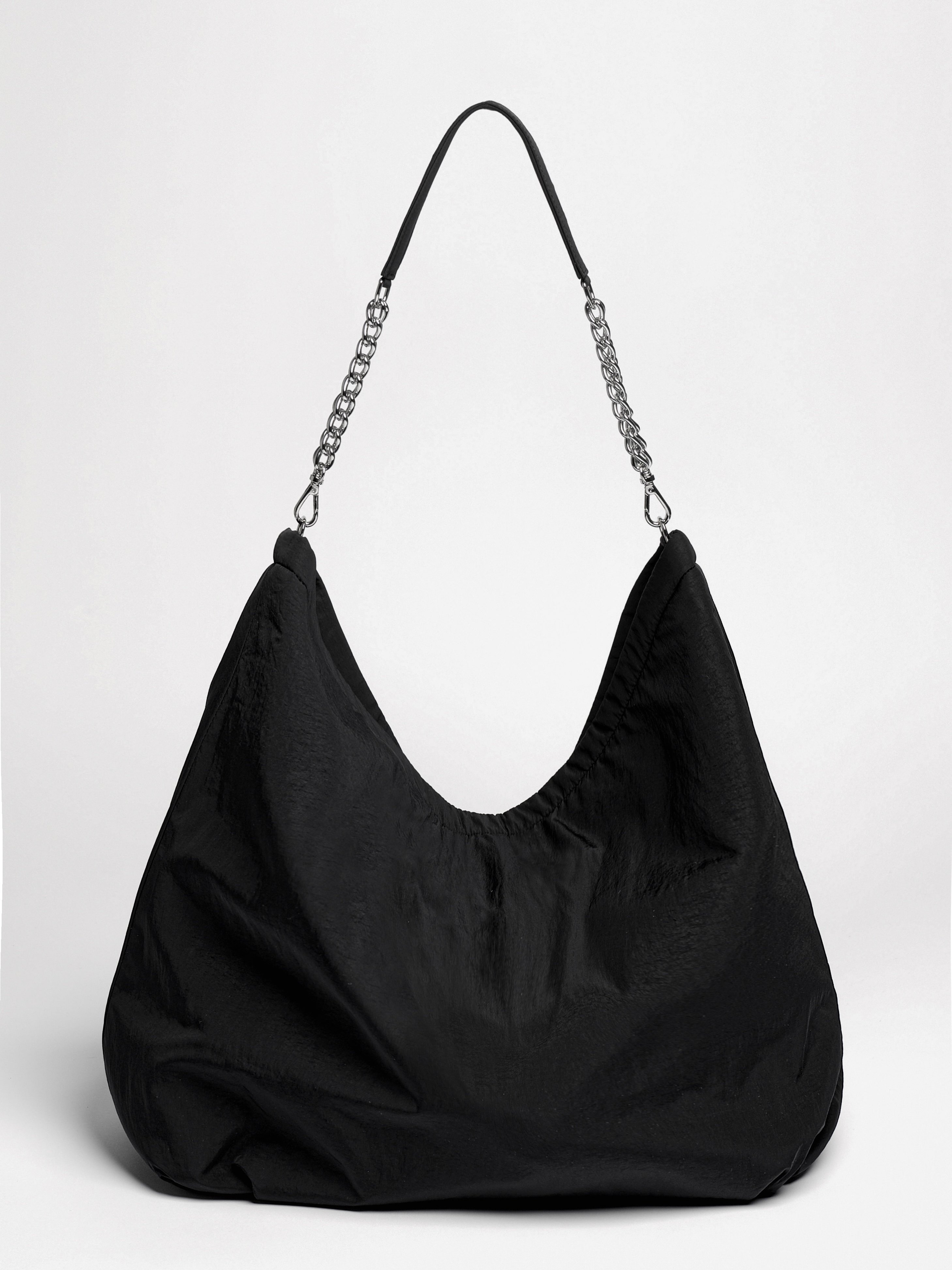 Chain Hobo Bag - Black