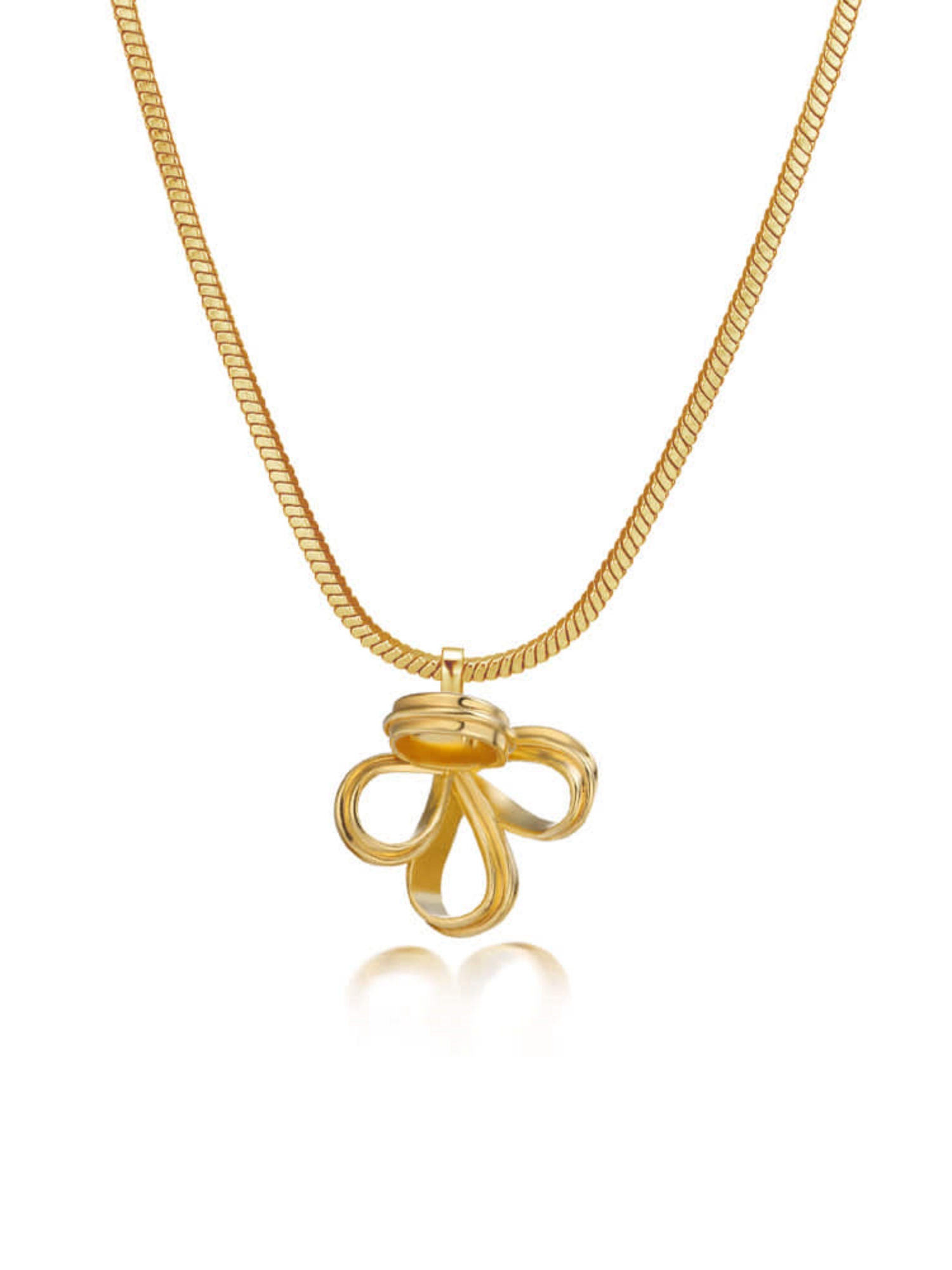 Bijou Flower Pendant Necklace Gold