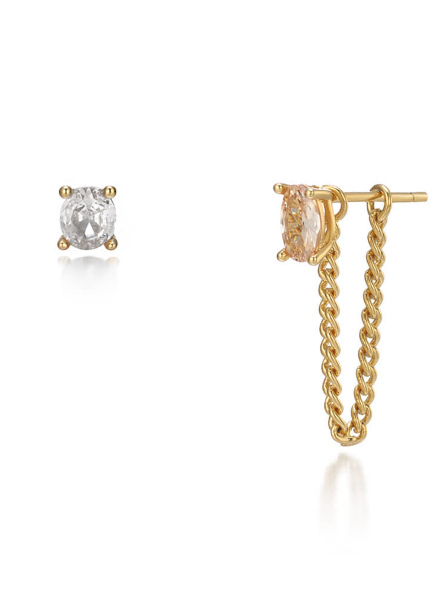 Heloise Two-Way Gemstone Earrings Gold