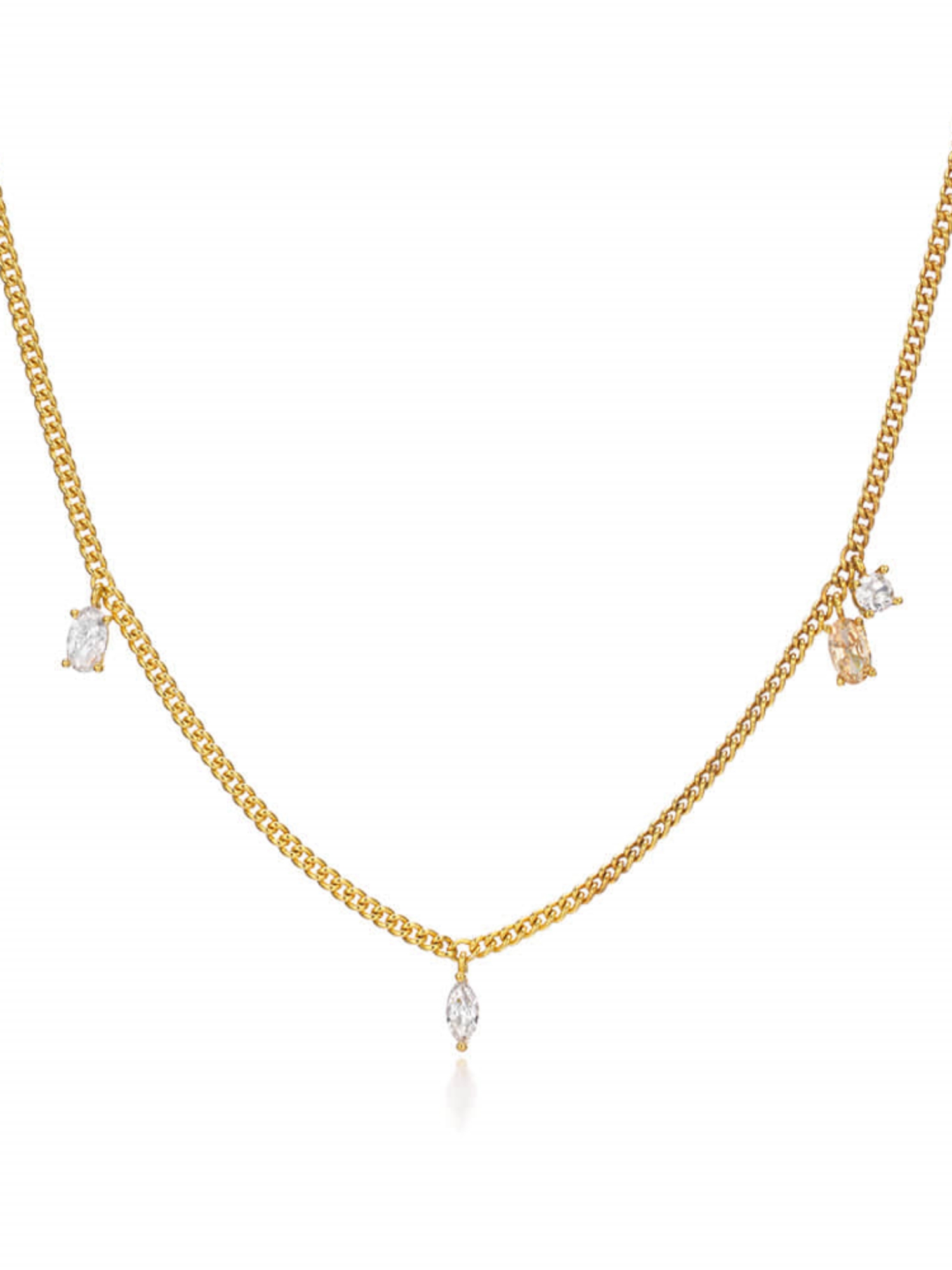 Heloise Gemstone Chain Necklace Gold