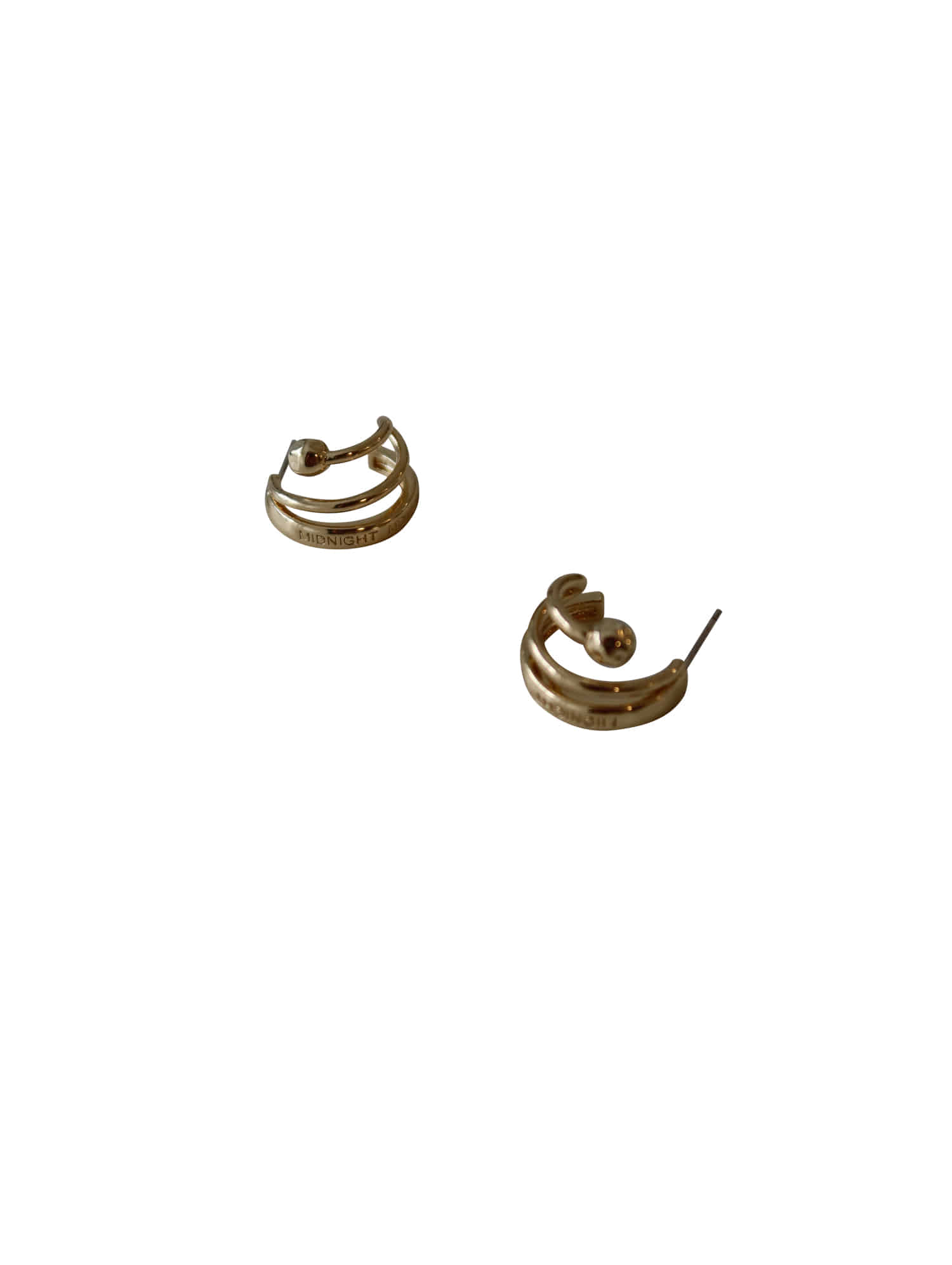 Triple Hoop Bumpy Earring - Gold