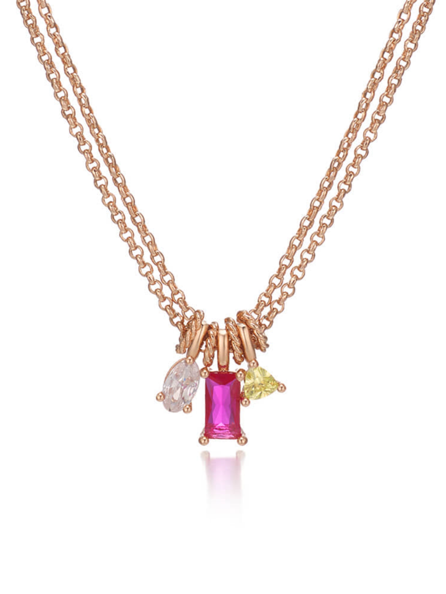 Pepe Color Stone Choker Necklace Pink