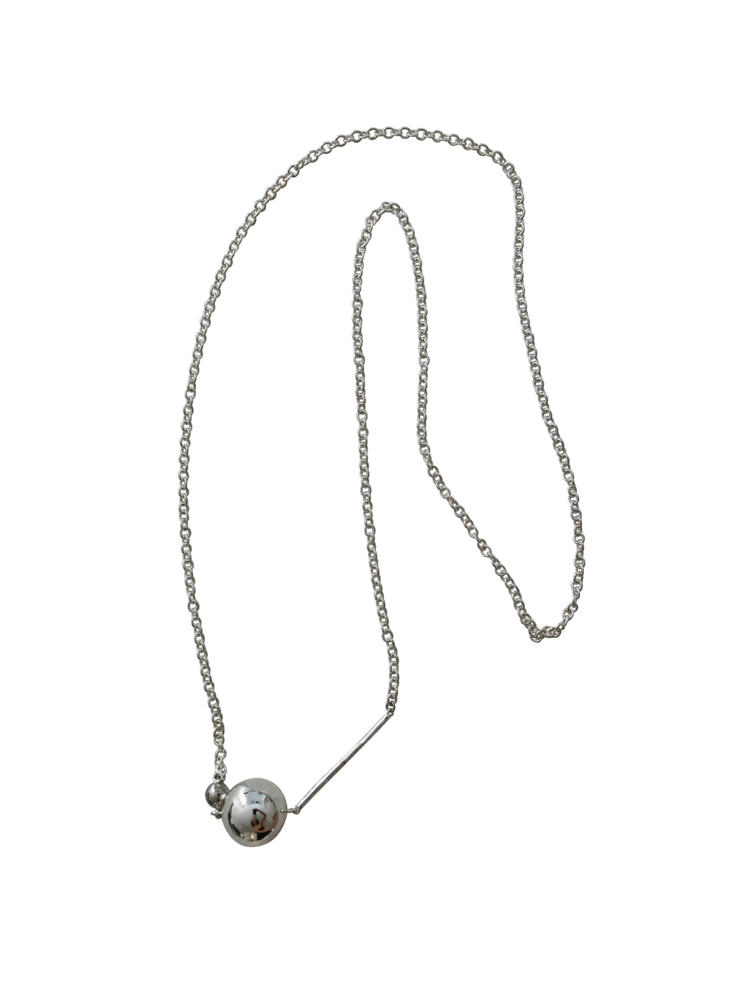 Rhythm Long Chain Necklace - Silver