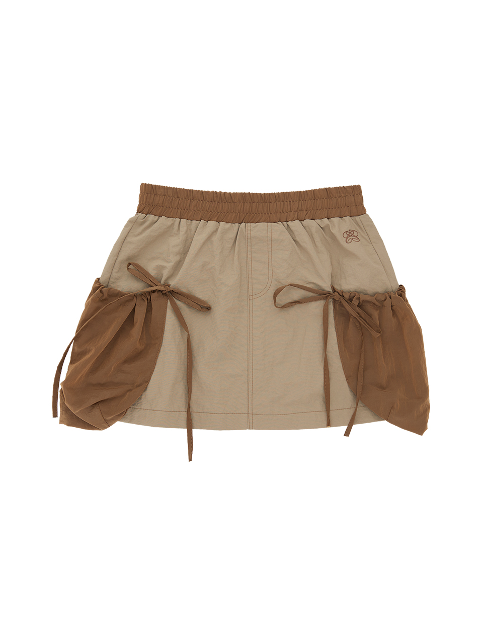 Big Pocket String Skirt - Brown