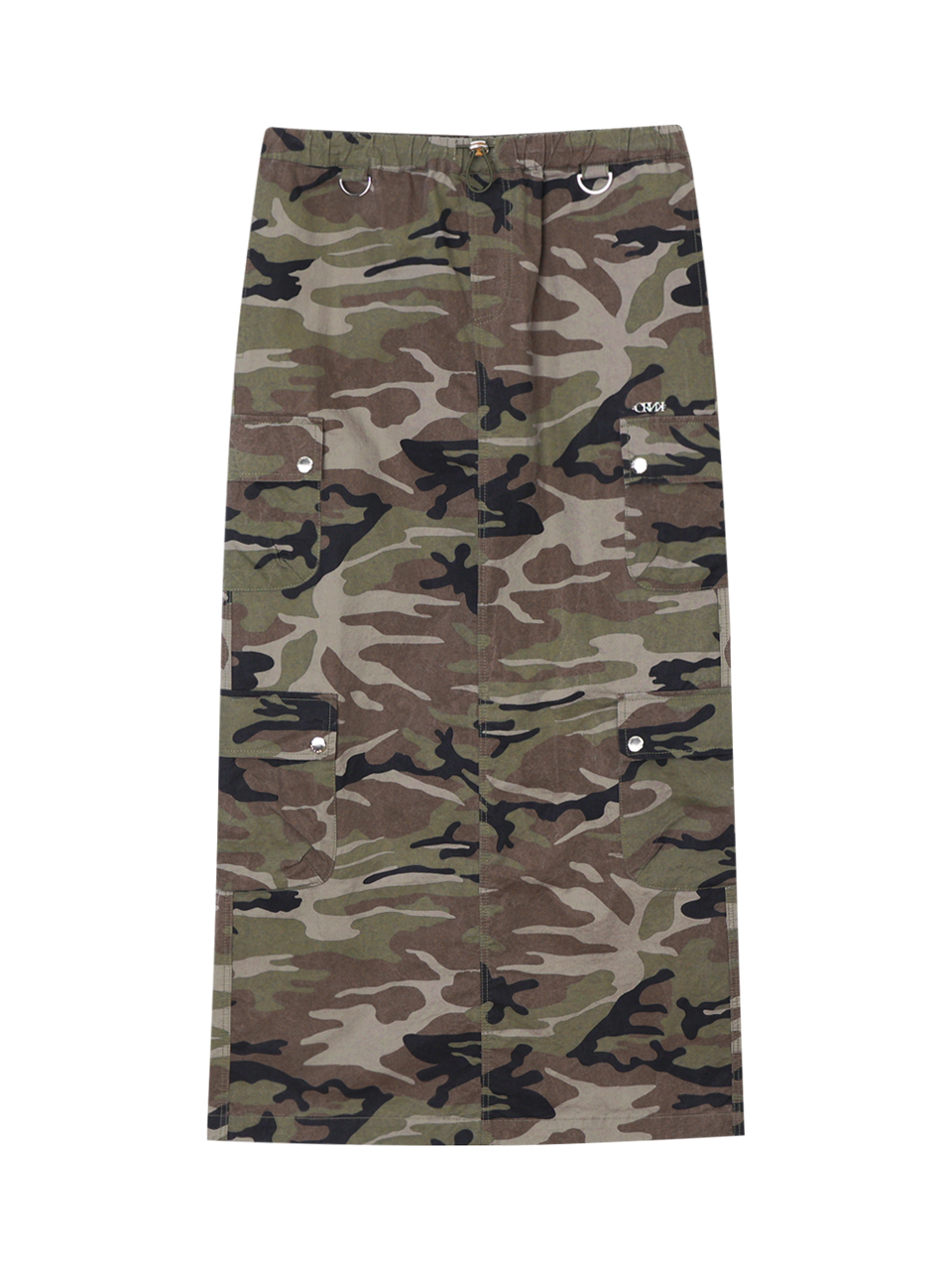 Washed Cargo Maxi Skirt - Camouflage