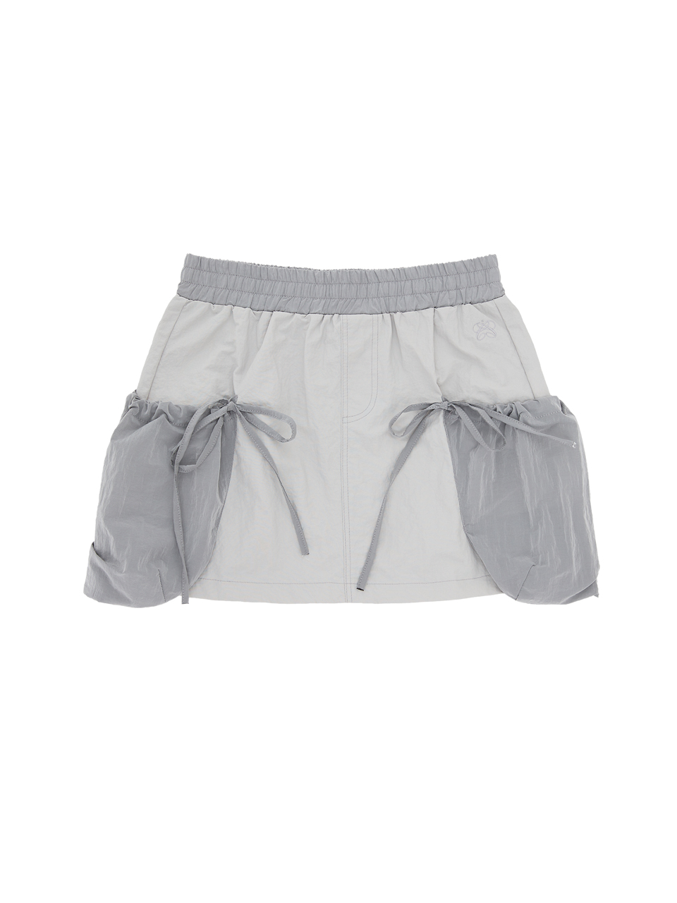 Big Pocket String Skirt - Light Grey