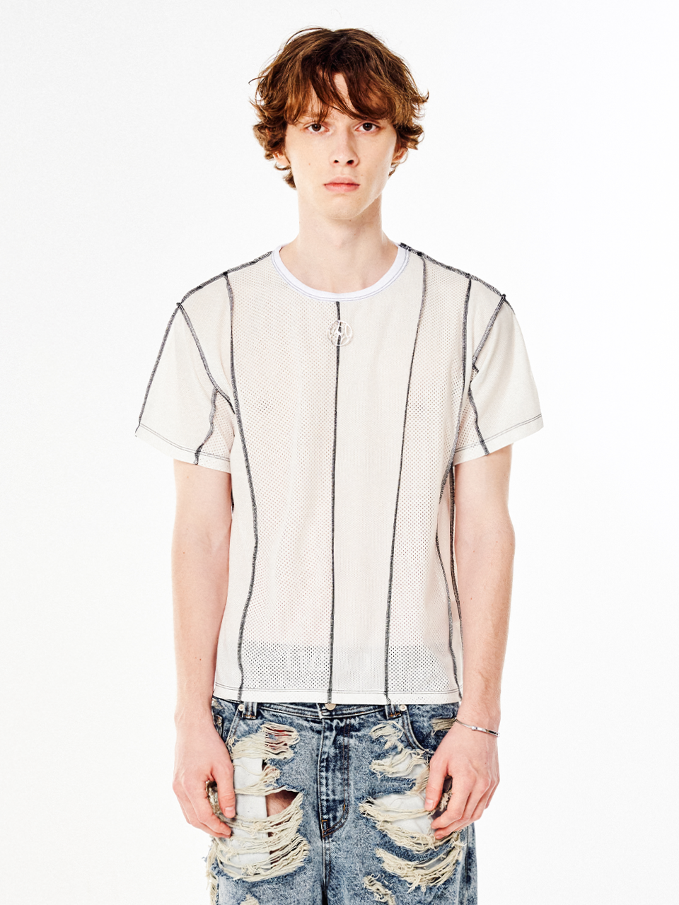 3 Mixed Patchwork T-Shirt - White
