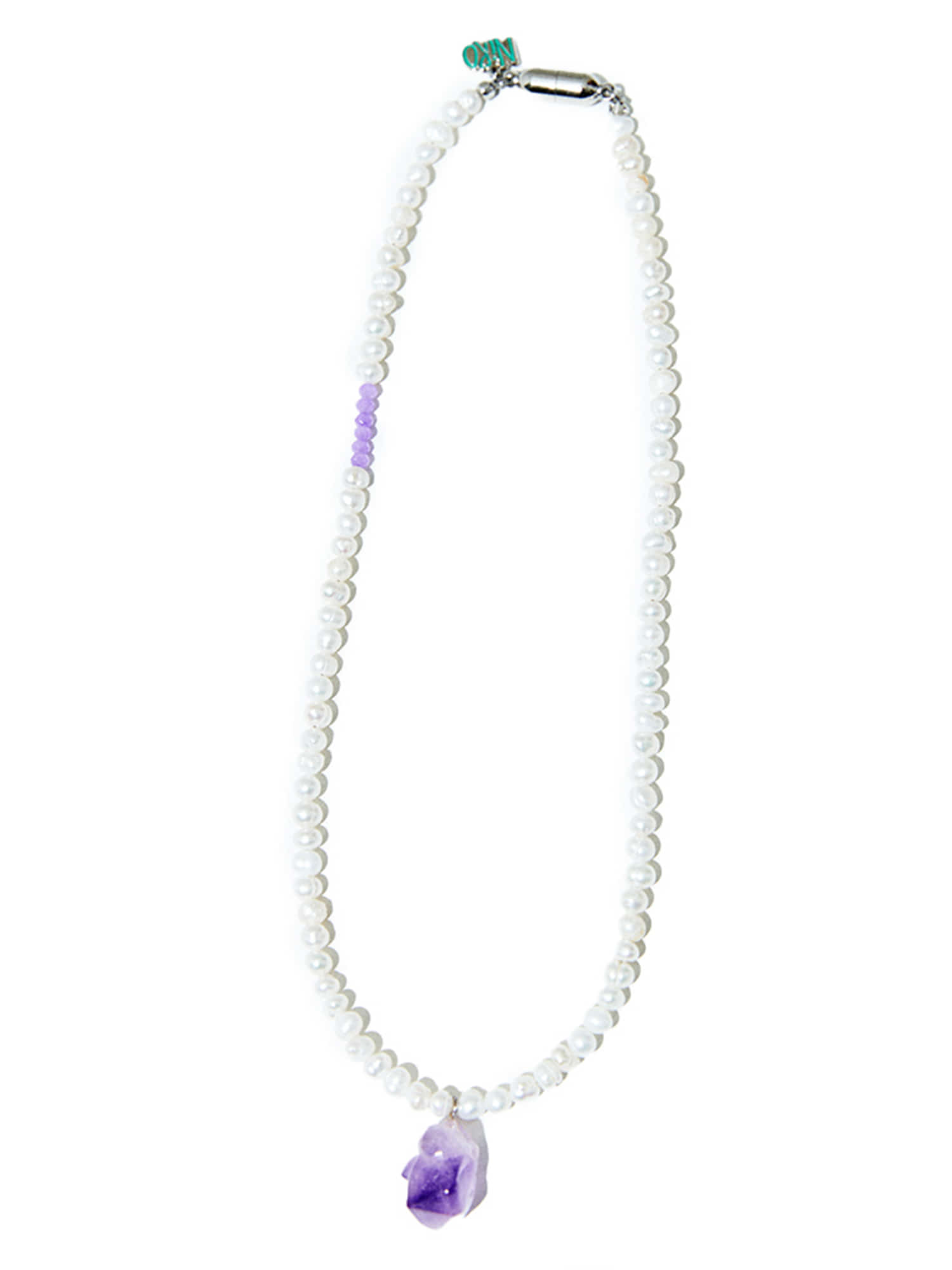 Amethyst Purple Point Pearl Necklace #58