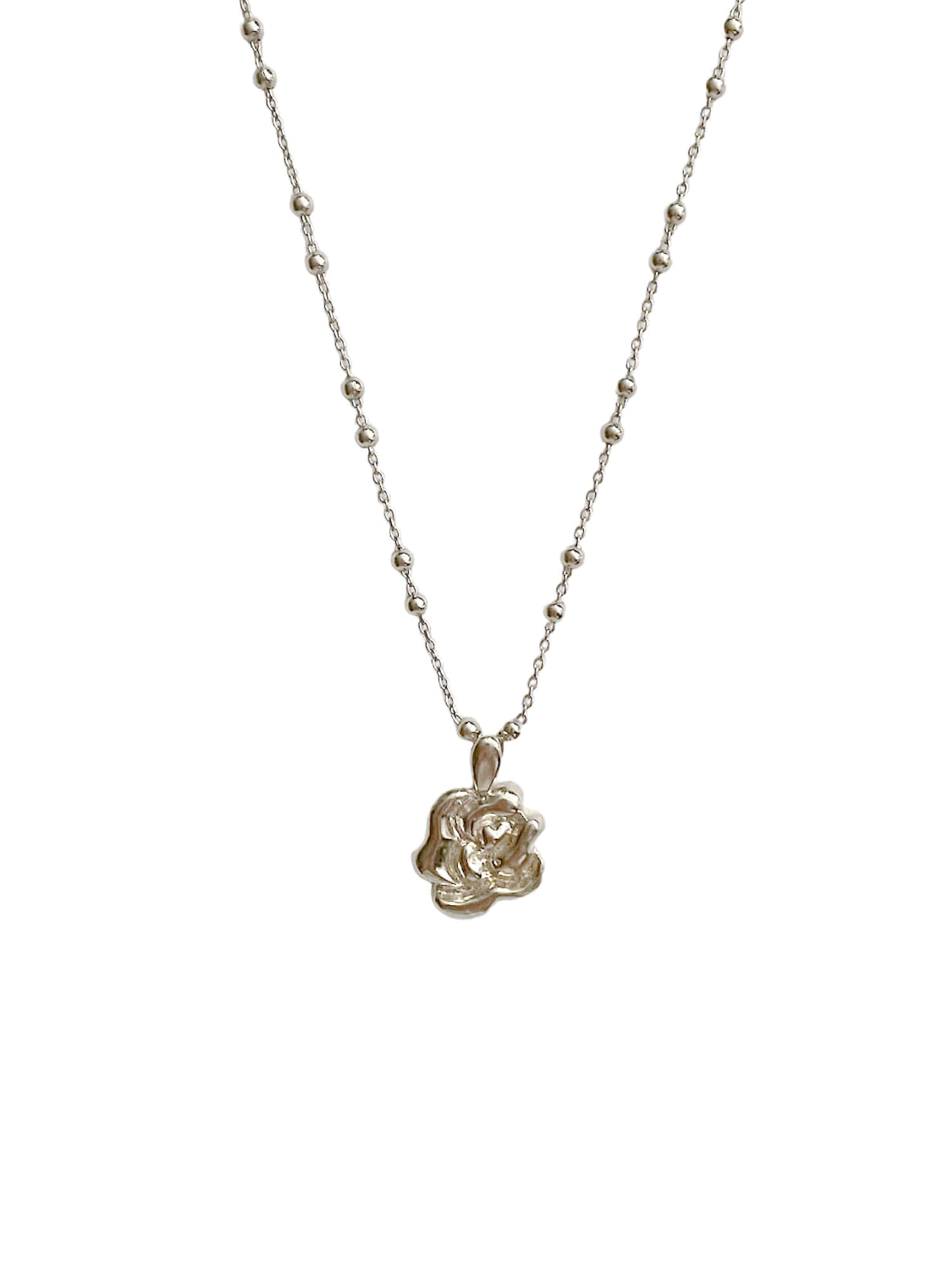 Deep Rose Ball Chain Necklace