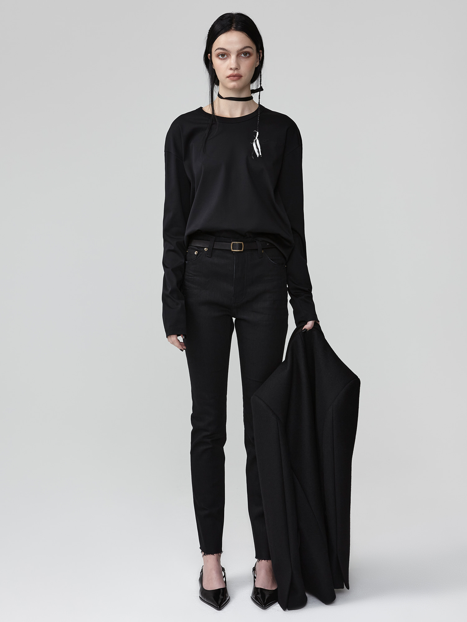 Premium Cotton Loose Fit Long Sleeve - Black