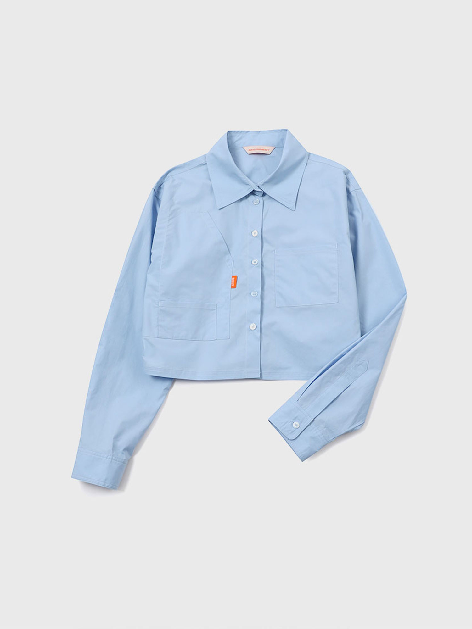 Cotton Semi Cropped Shirts - Blue