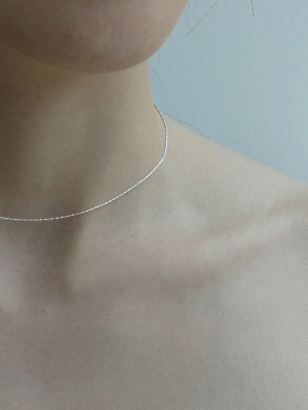 Silver Thin Thread Necklace(Choker)