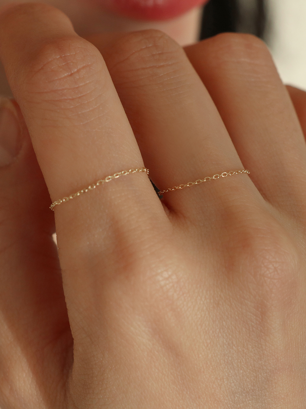 14K Gold Basic Chain Ring