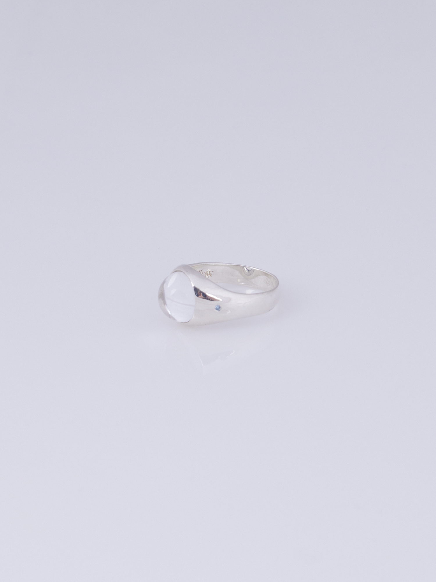 Side Setted White Crystal Ring