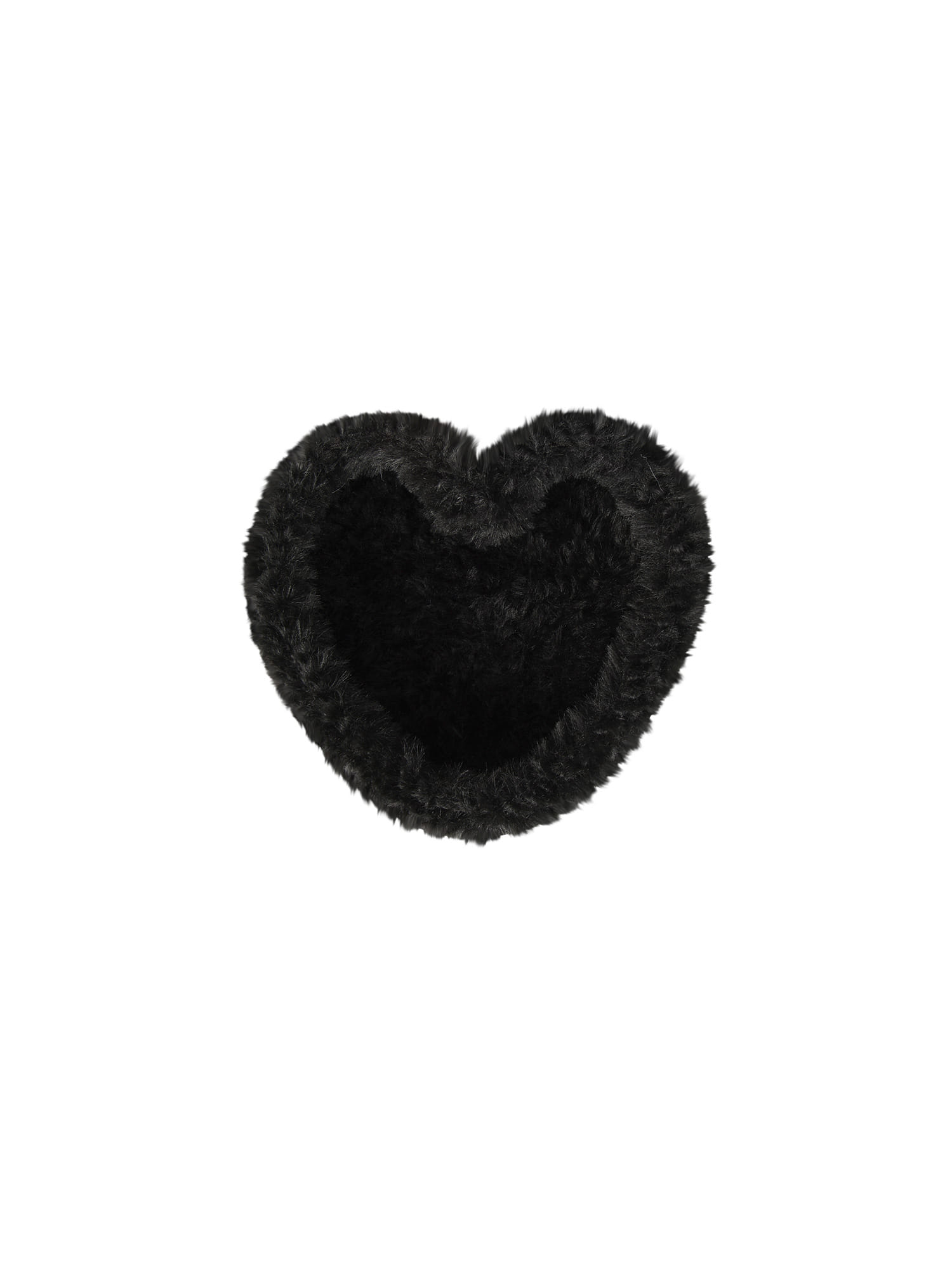 Furry Heart Tray - Black
