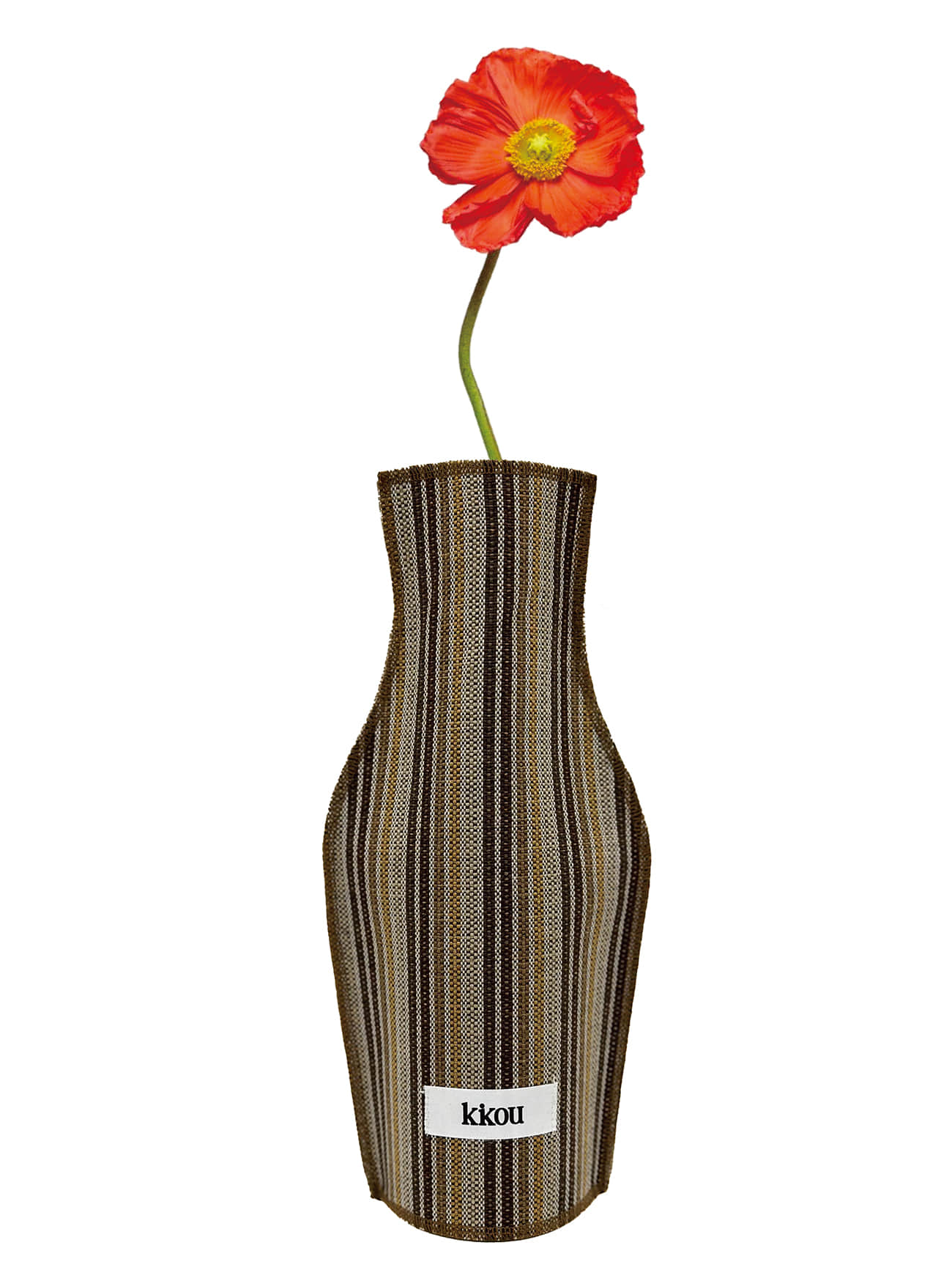 Dyeing Stripe Vase Cover (Brown)