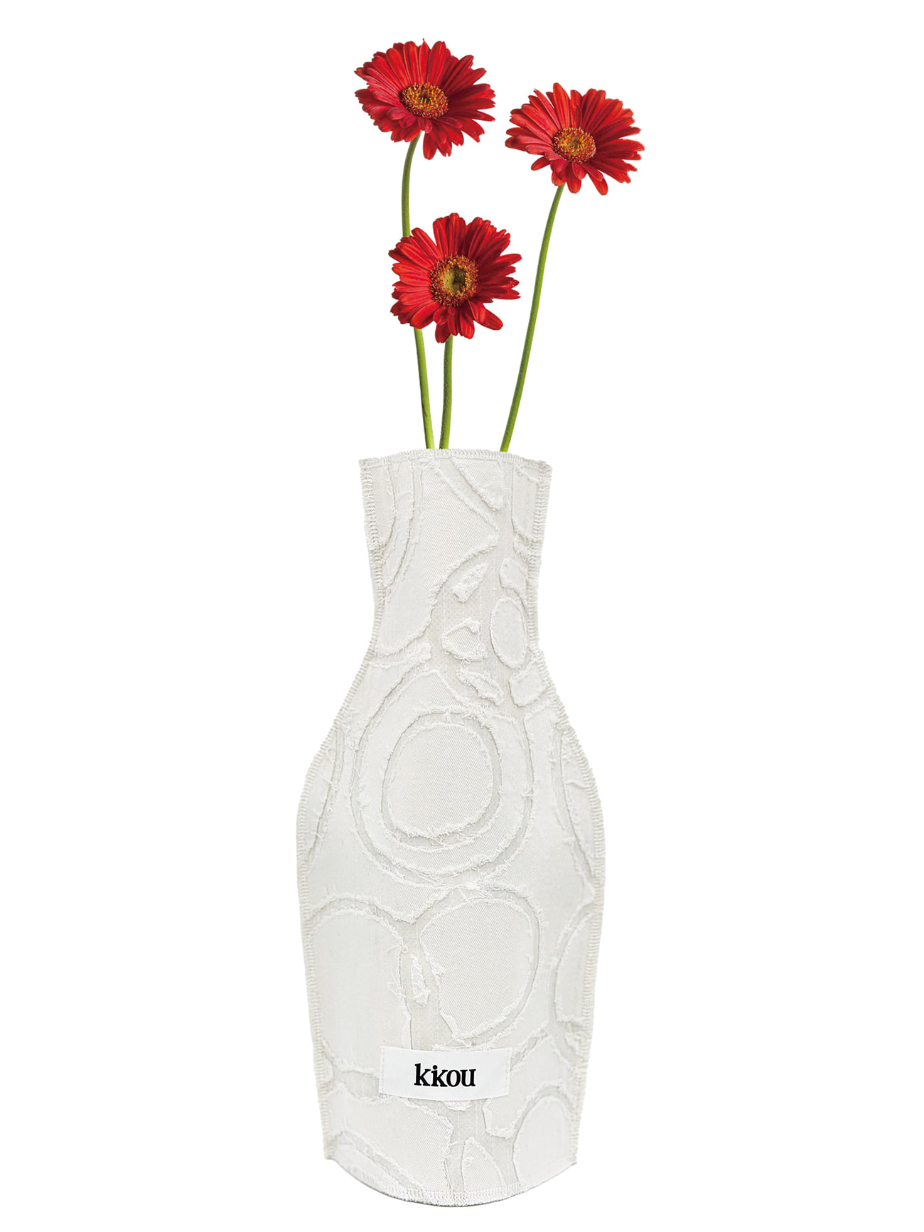 Burn-Out Denim Vase Cover (White)