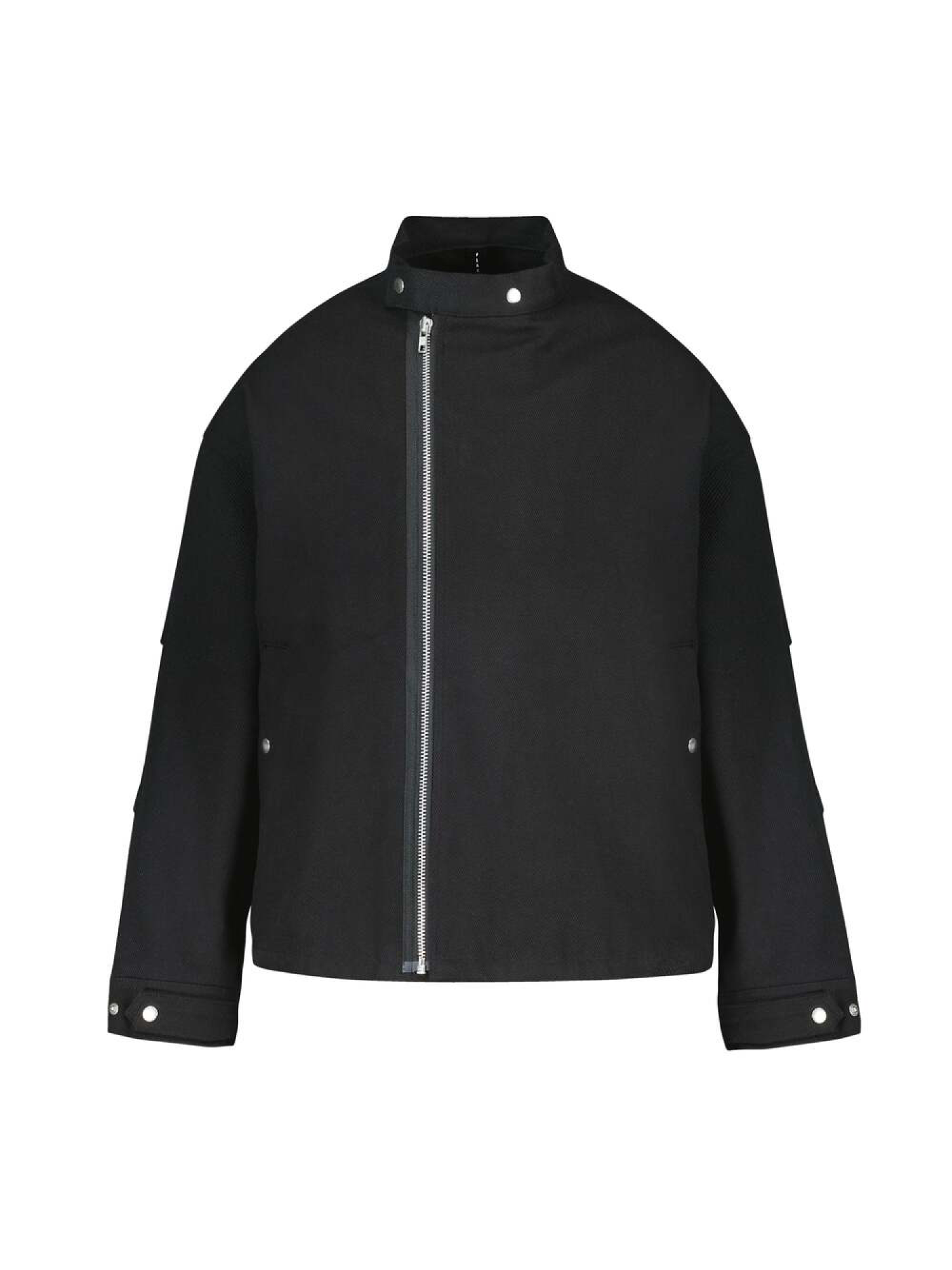 Cotton Biker Jacket - Black