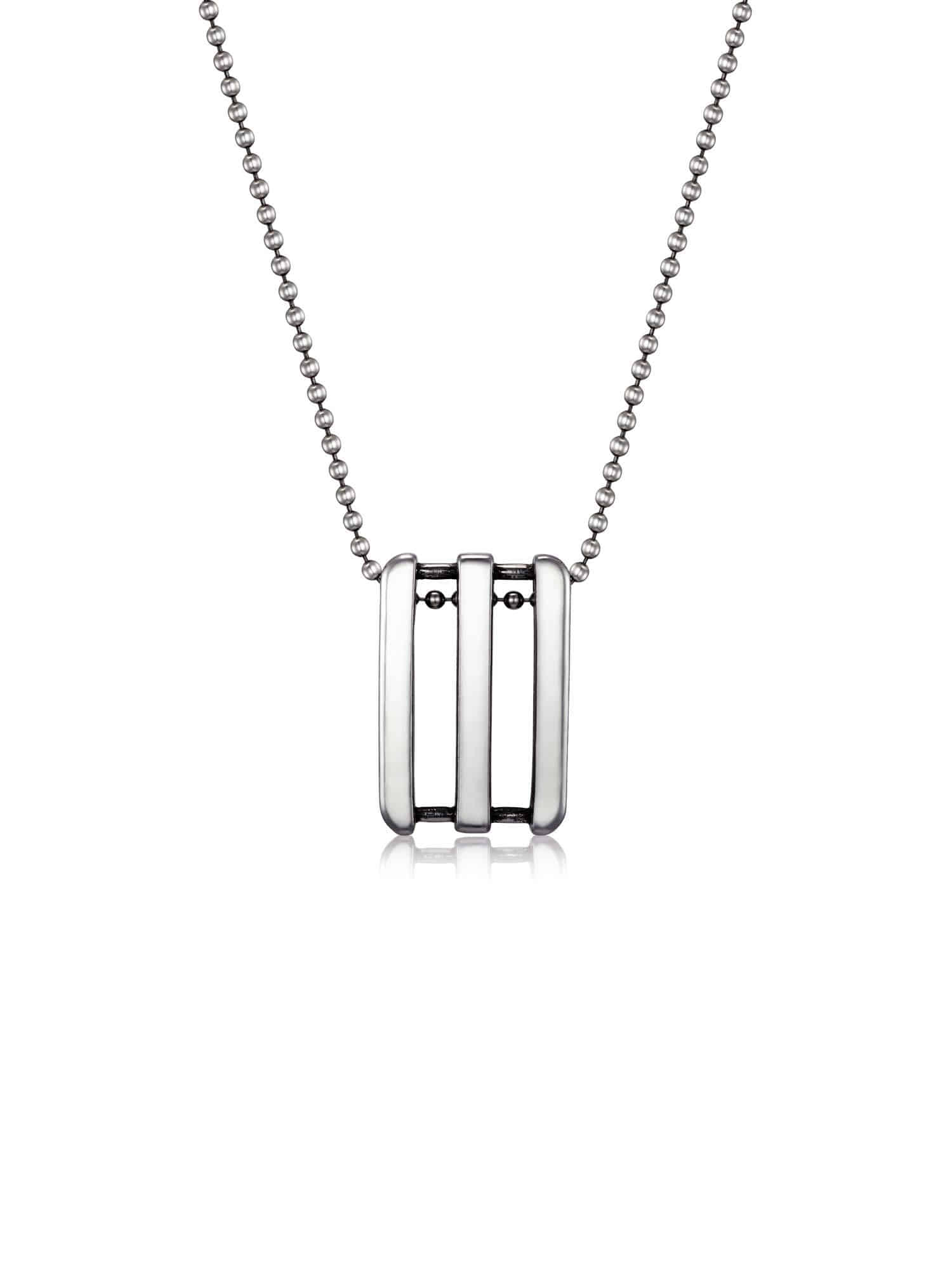 3-Silver Bar Necklace