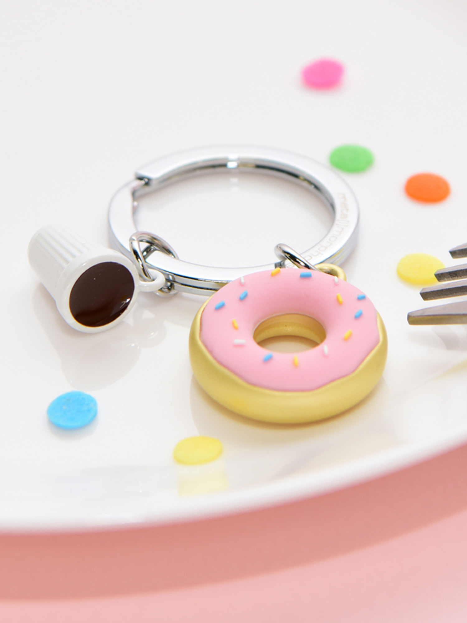 Keychain - Donut with Coffee Cup