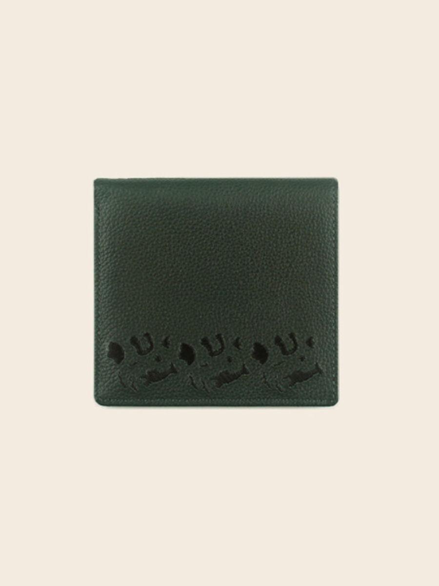 [grandma shark, baby elephant] wallet_ deep green
