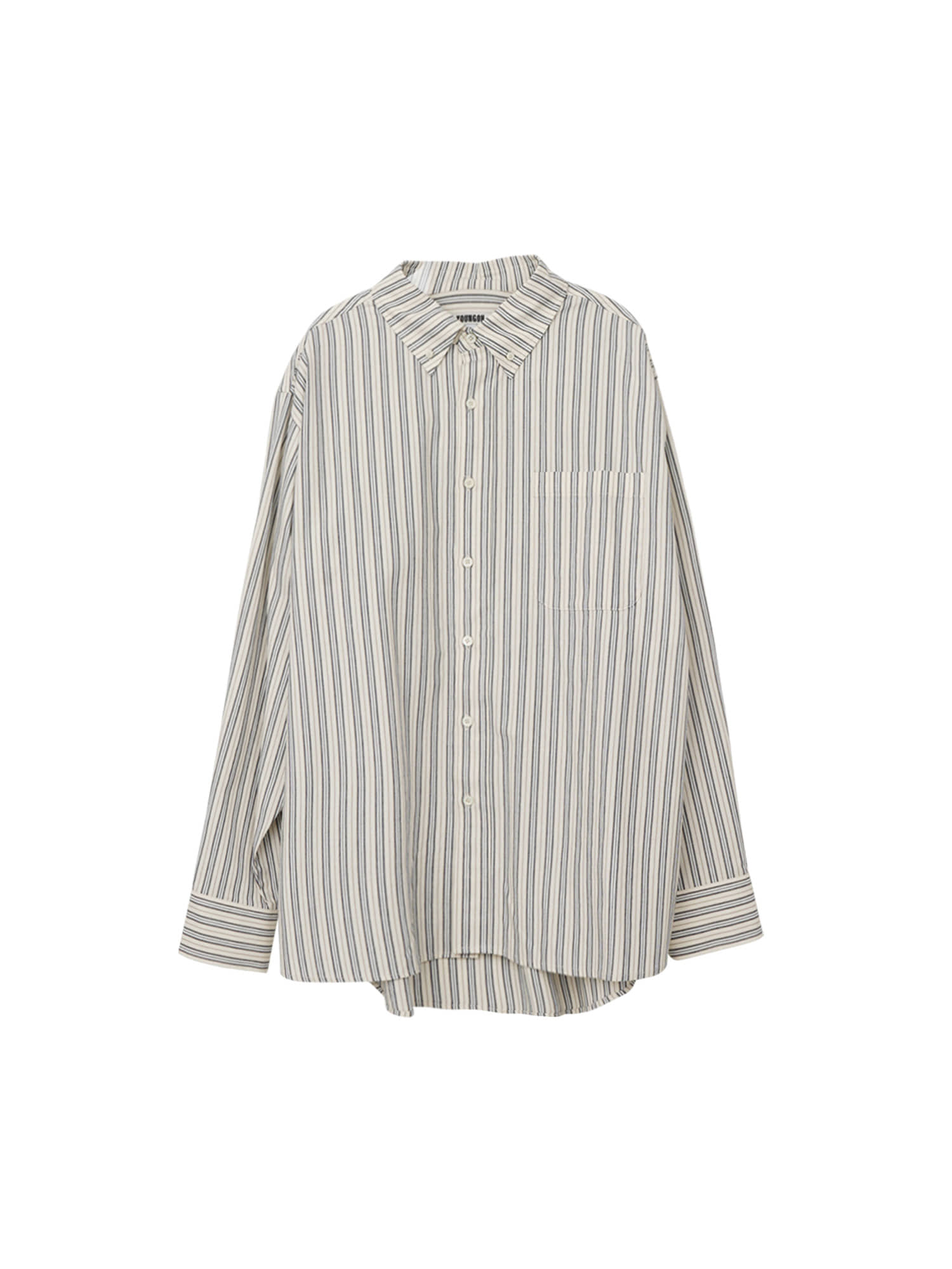 Striped Button Down Shirt - Beige Stripe