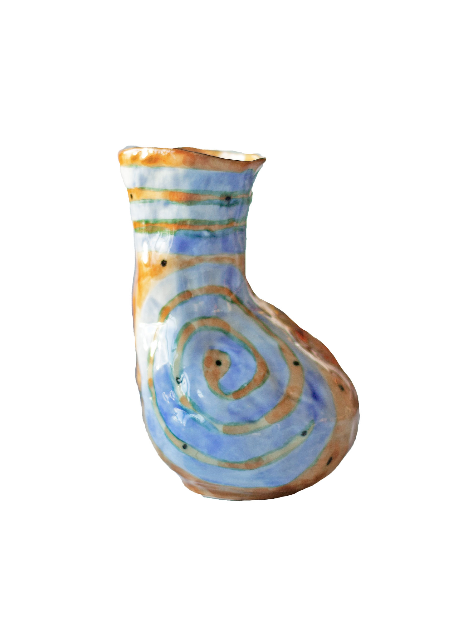 Swirl Vase - Ivory/Brick