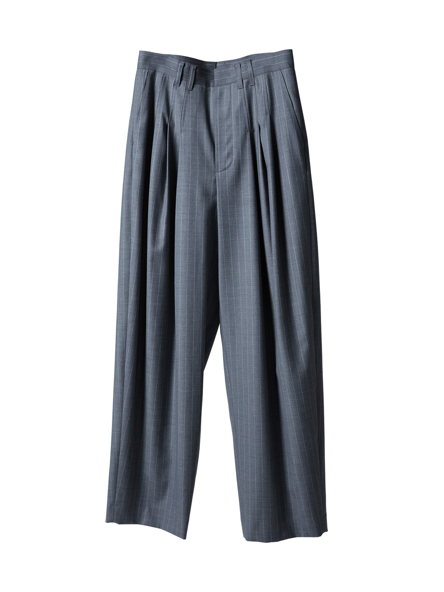 3Tuck Wool Pants - Grey