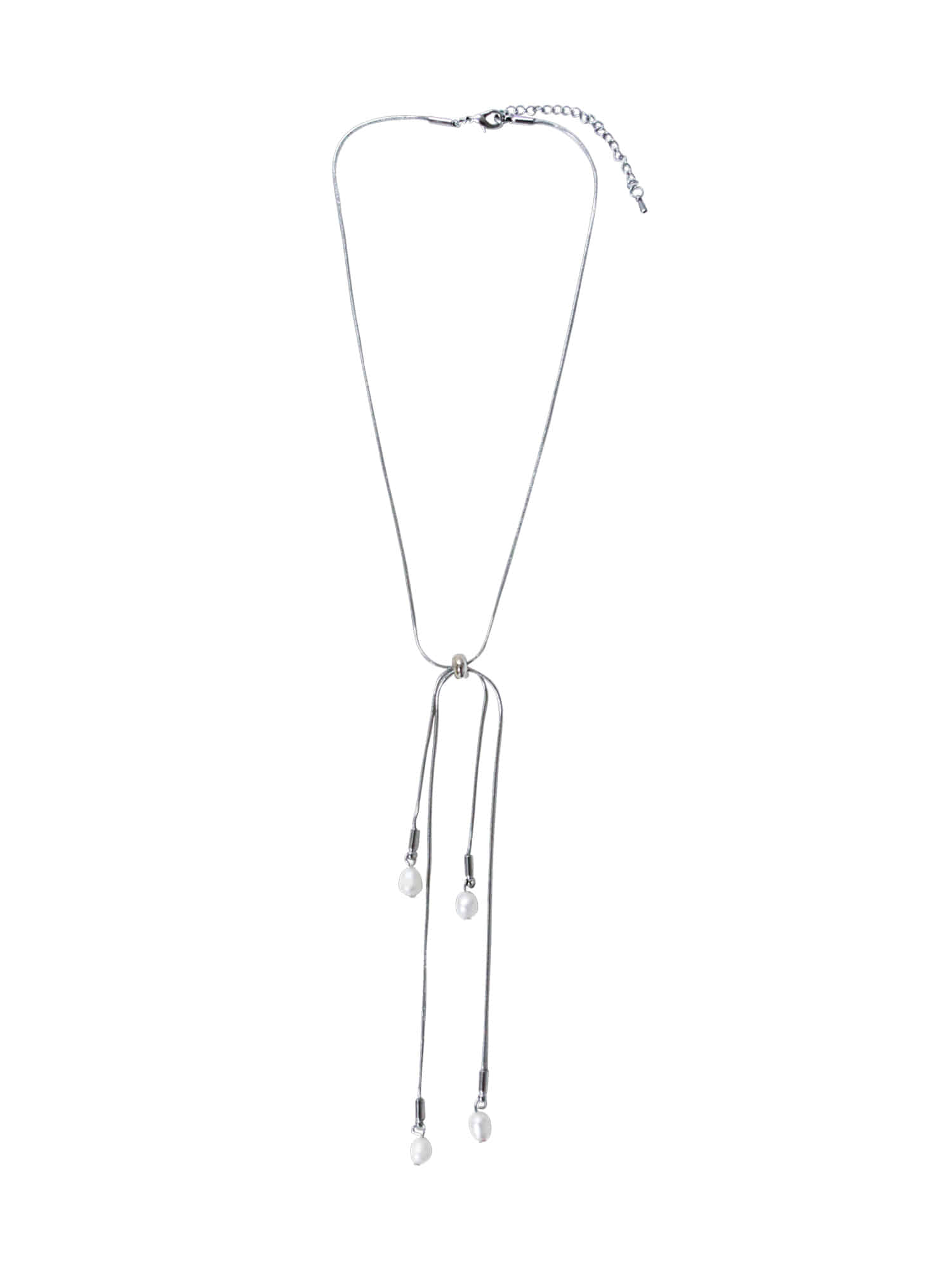 Pearl Strap Ribbon Necklace