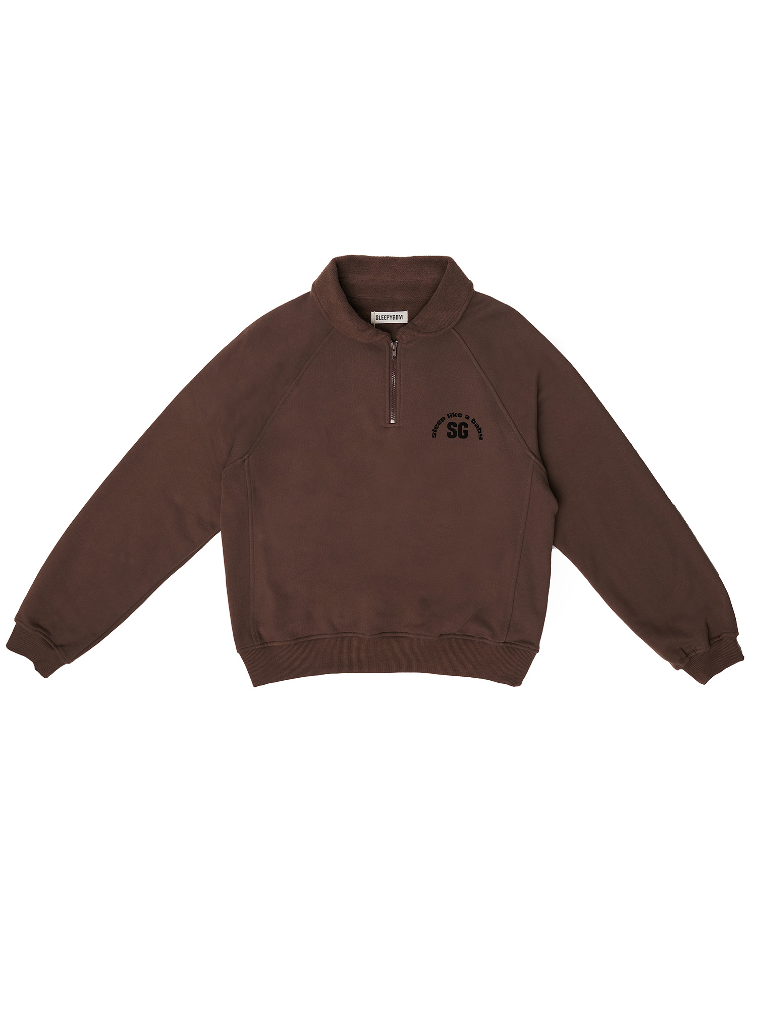 Holiday Brown Quater Zip -Brown