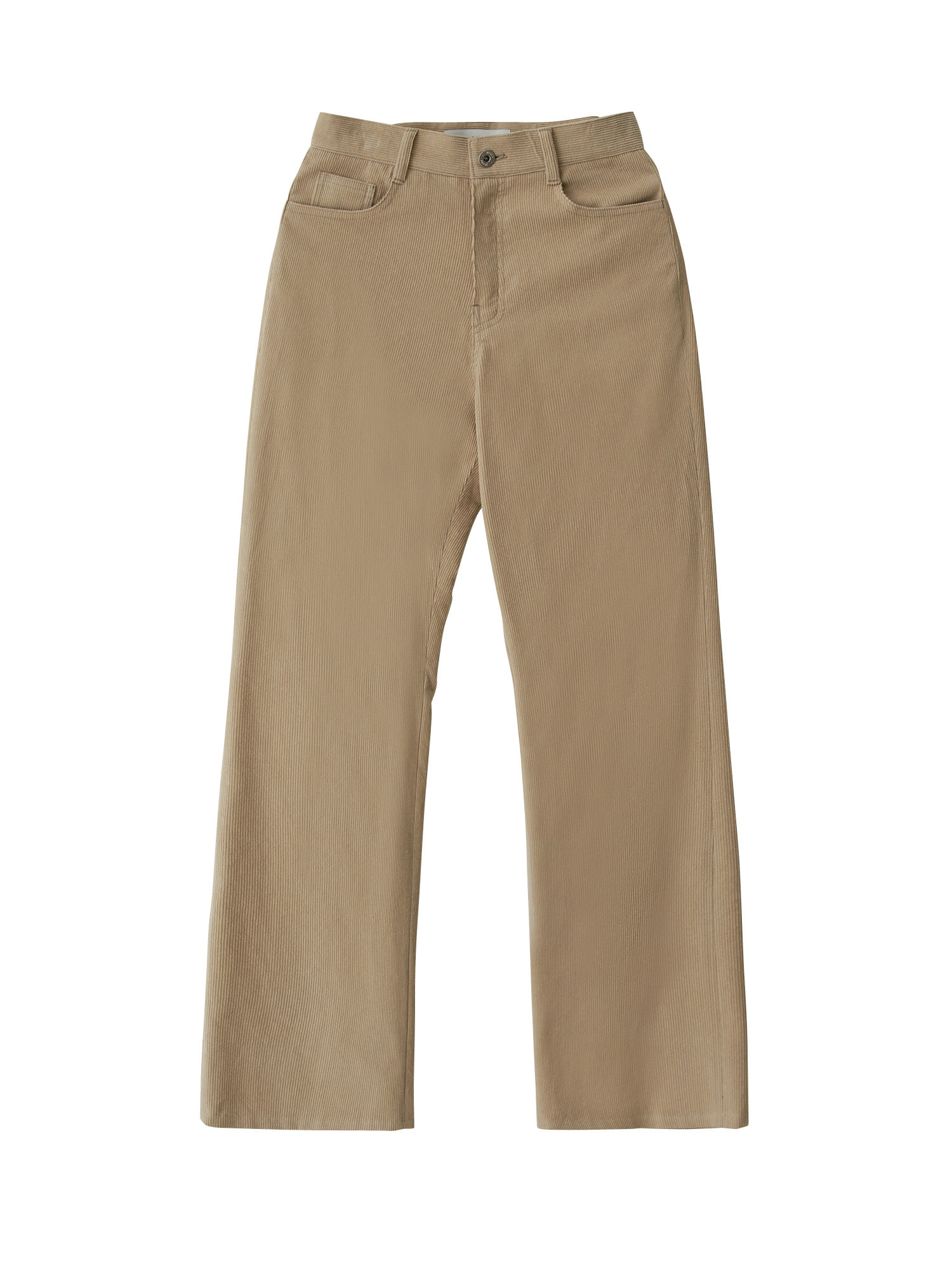 Straight Fit Corduroy Pants - Beige