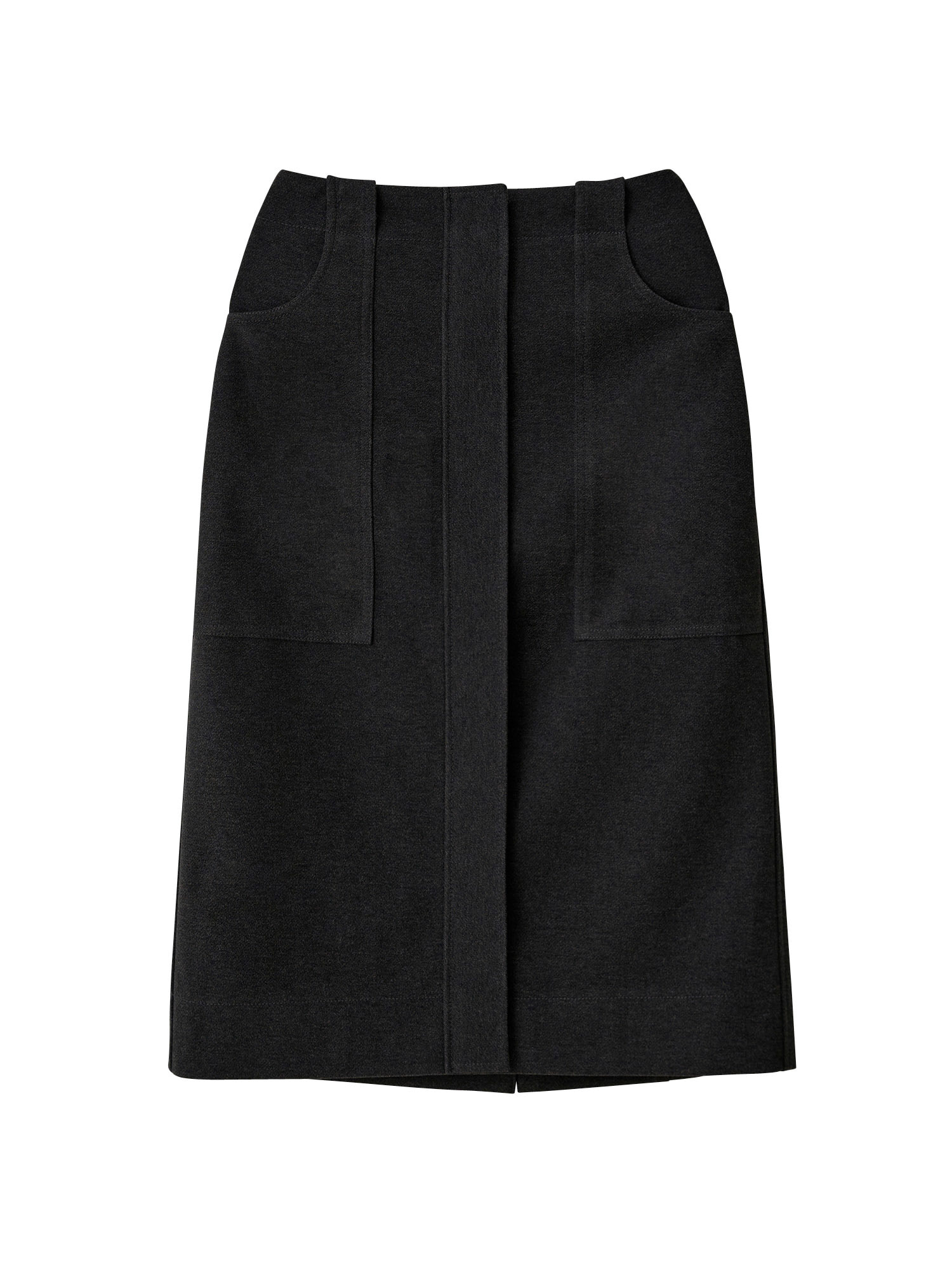 Wool Fatigue Skirt - Charcoal