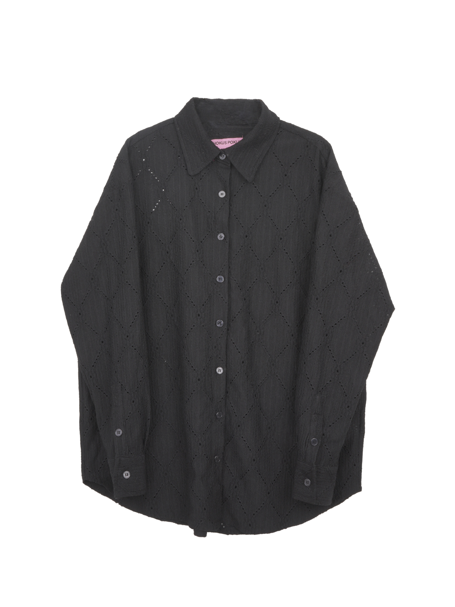 Crochet Overfit Shirt - Black