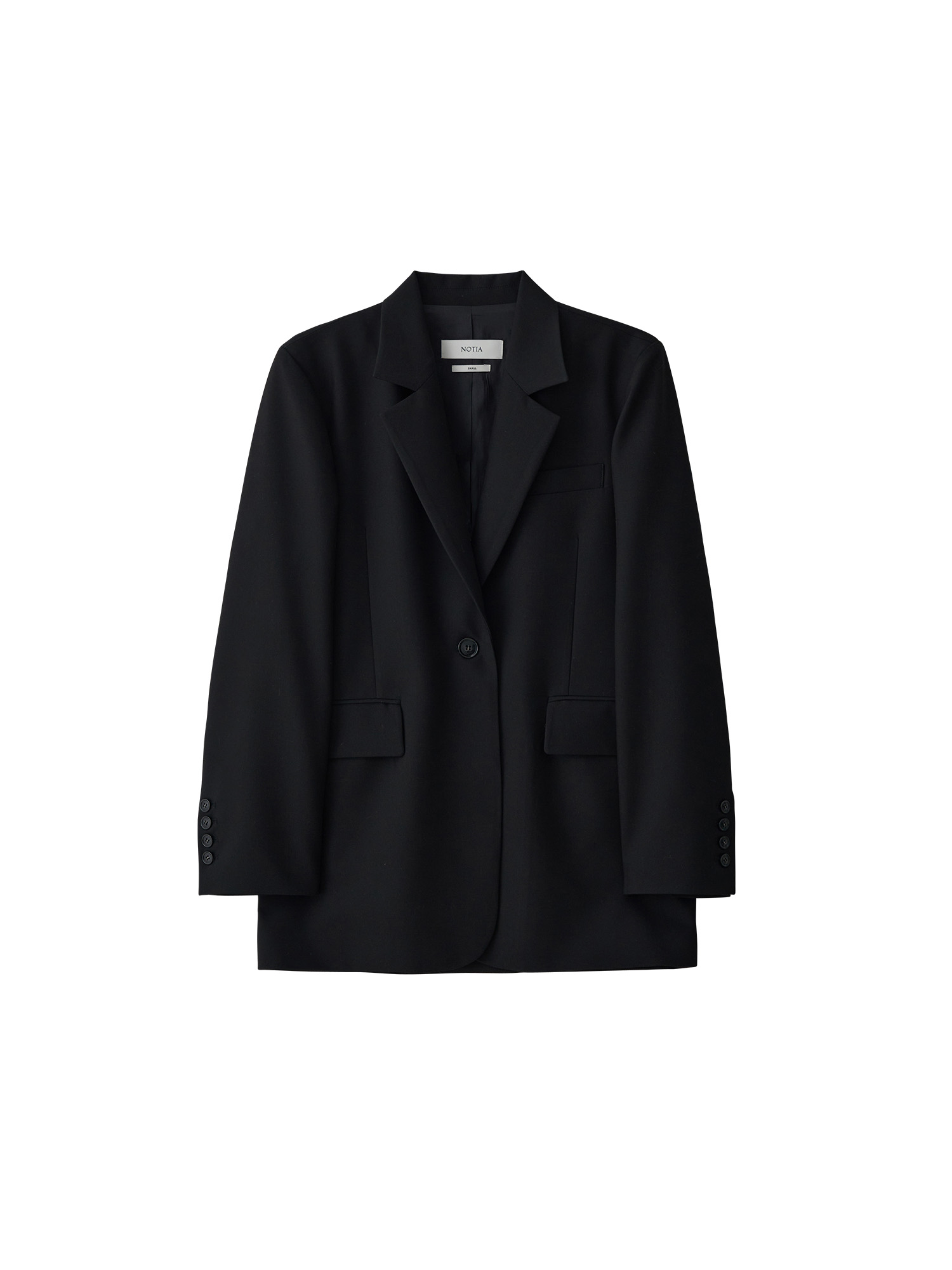 Classic Single One Button Jacket - Black