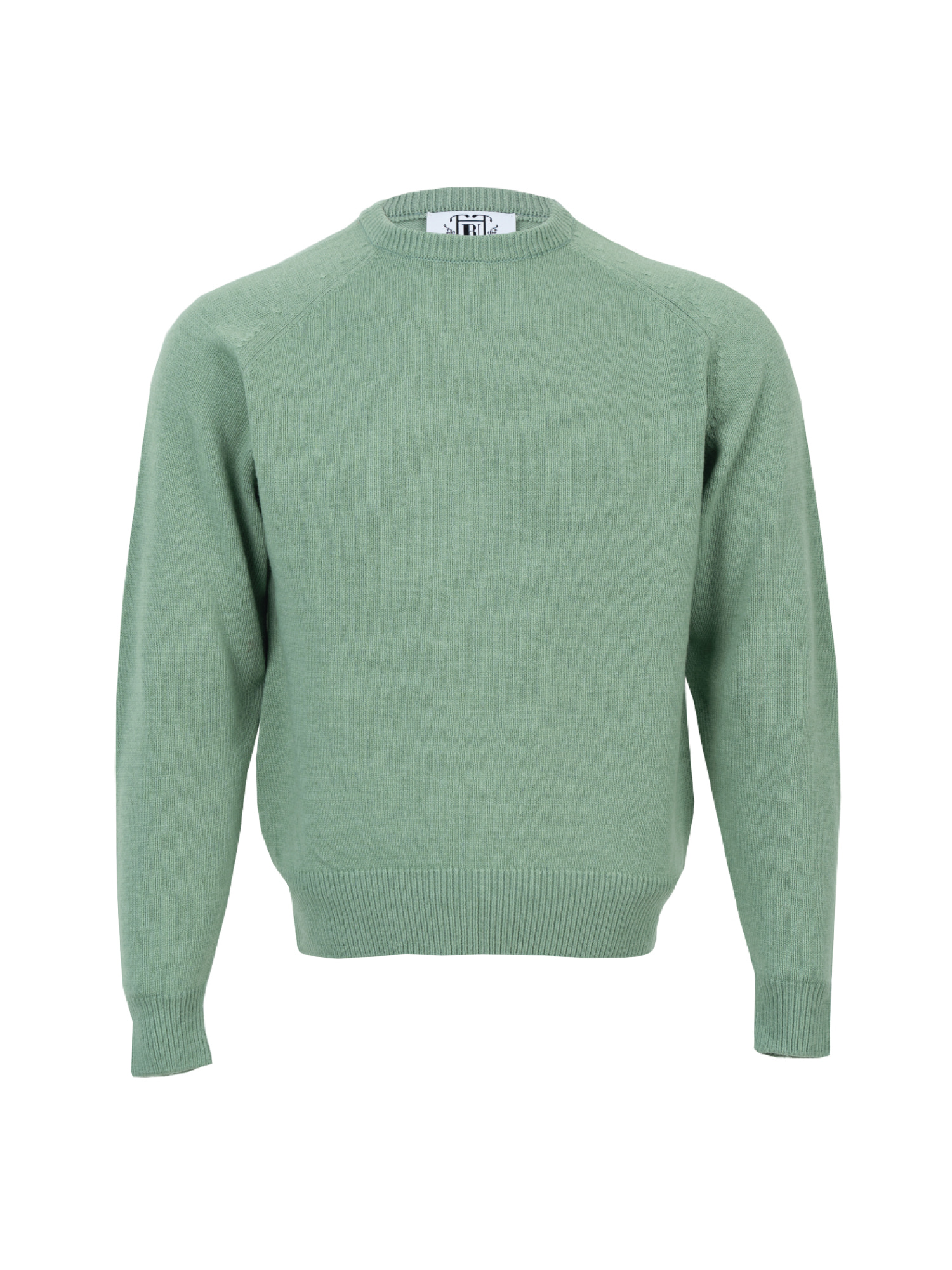 Raglan Sleeves Crewneck Knitwear - Green