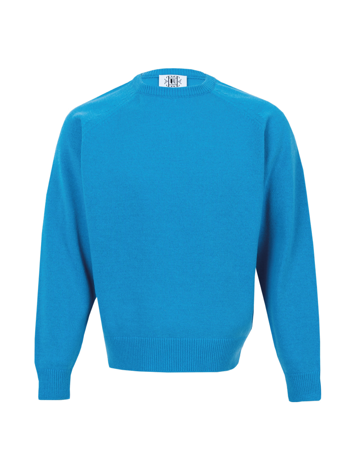 Raglan Sleeves Crewneck Knitwear - Blue