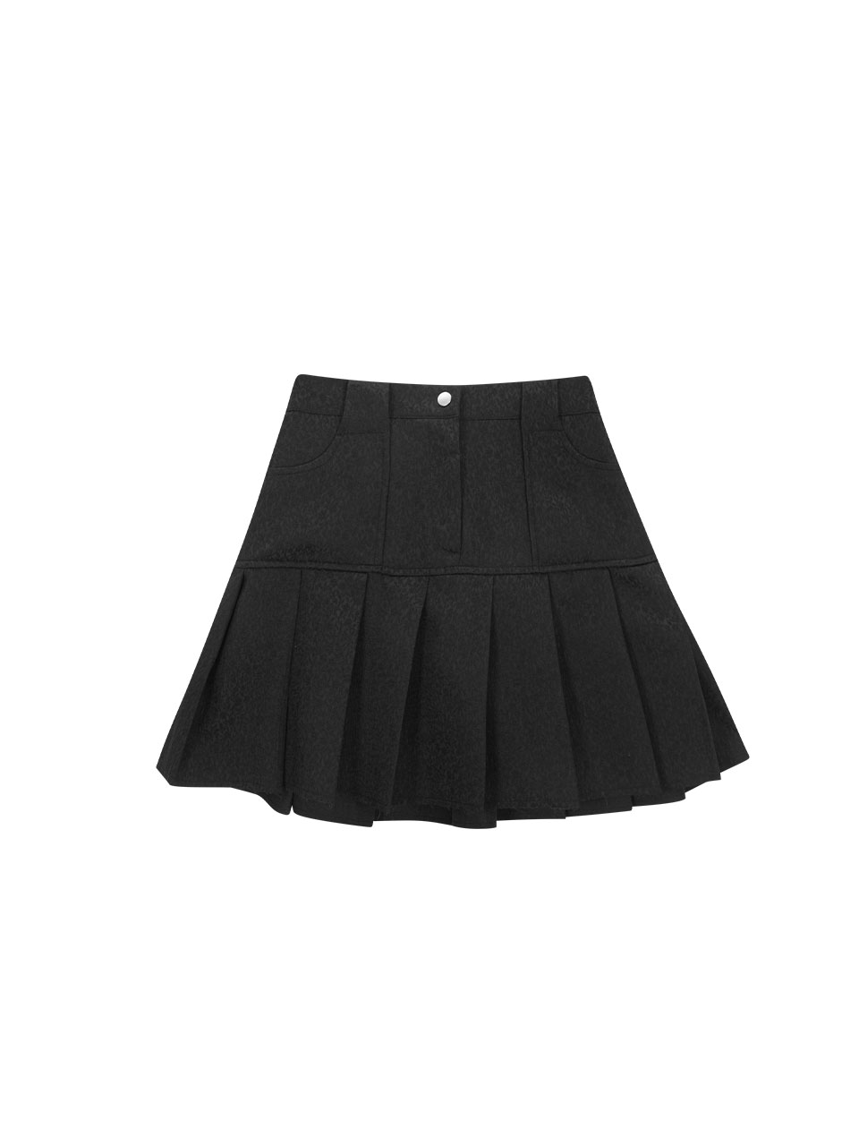 Jacquard Pleated Skirt - Black
