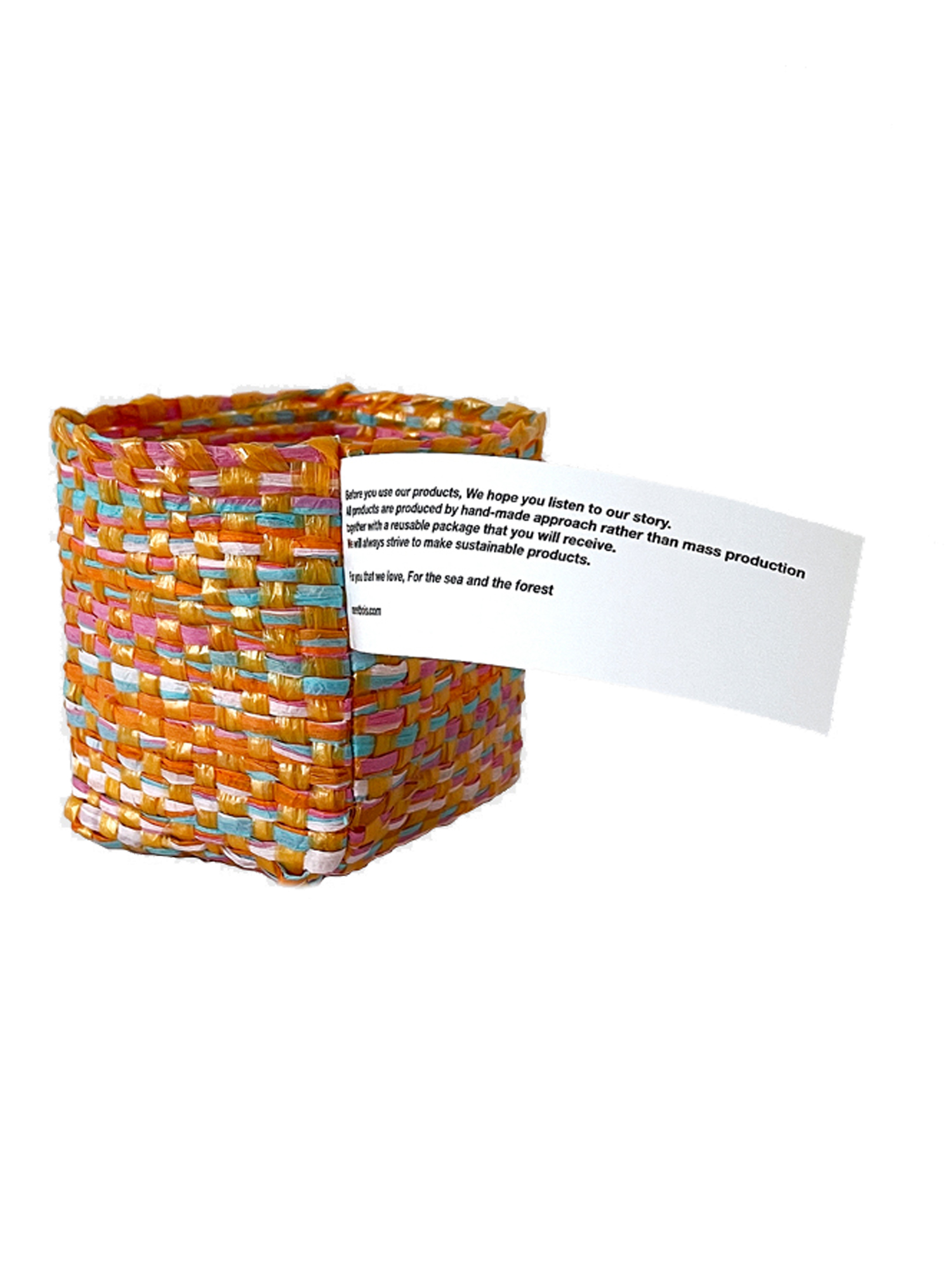 Sustainable Woven Basket - Orange